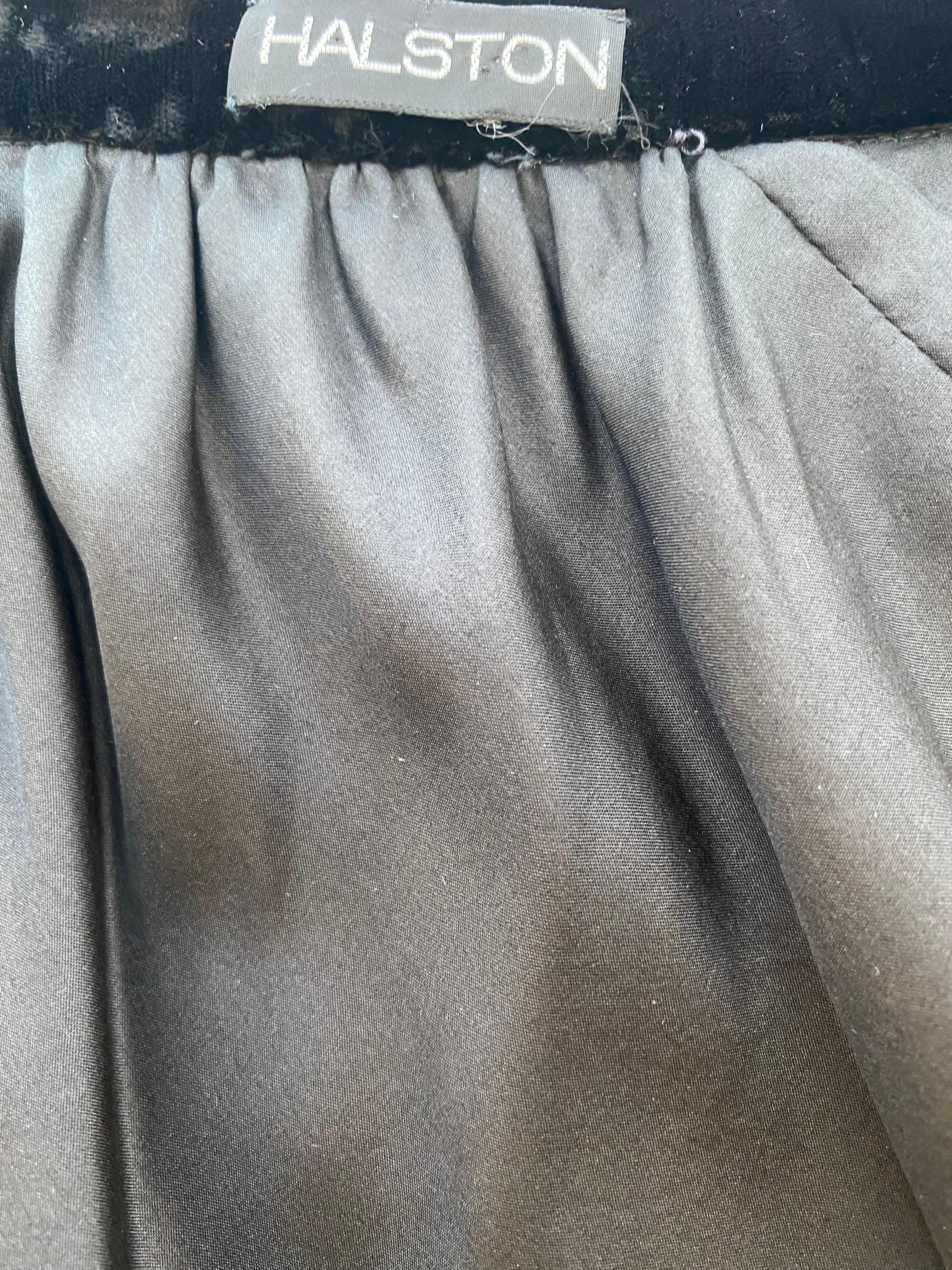 1980s Halston Multi Color Sequin Mesh Cardigan Jacket and Black Velvet Skirt Set For Sale 4