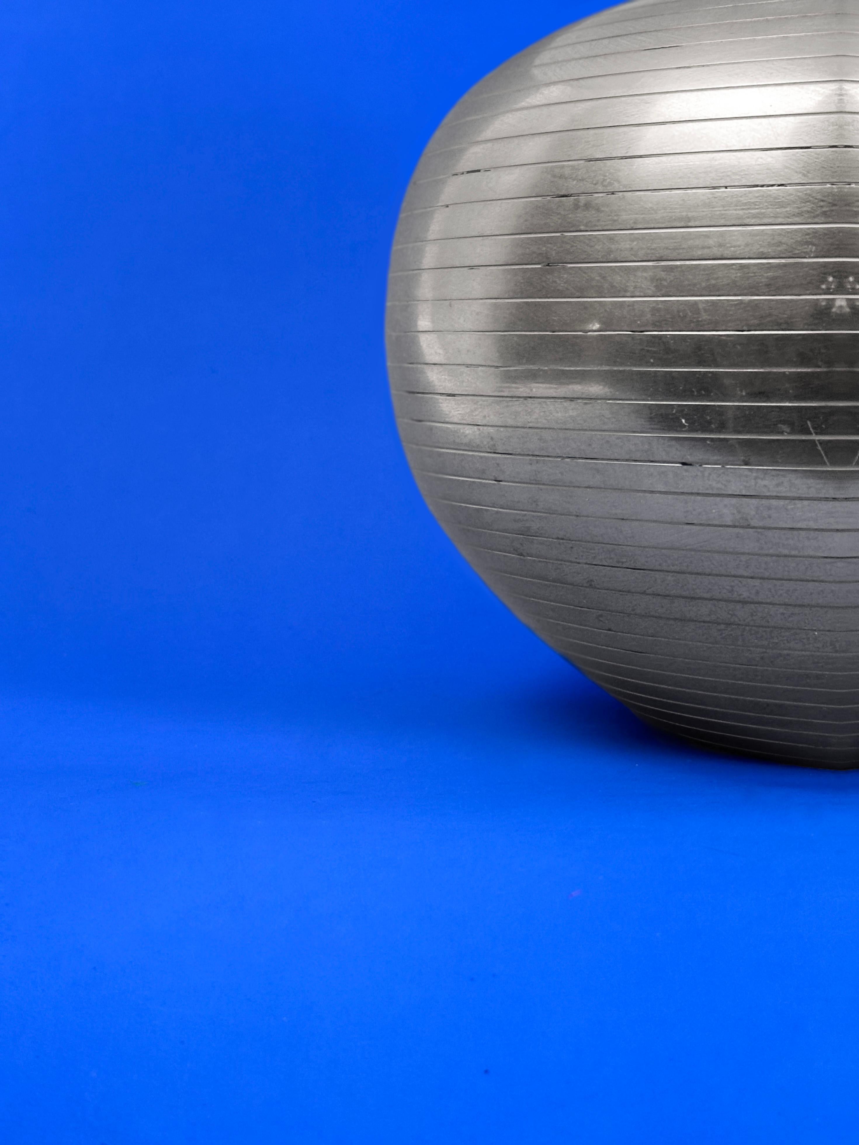 Late 20th Century Vintage Hammered Metal Table Lamp, Bulbous Base - Sylvia Stave Style