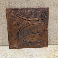 1980s Hammered Copper Abstract Wall Art