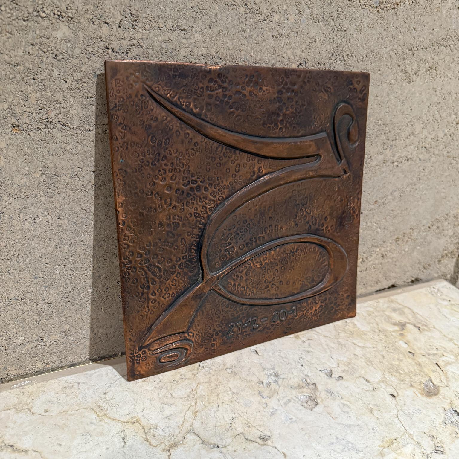 1980er Jahre Abstrakte Wandkunst aus gehämmertem Kupfer (Moderne) im Angebot