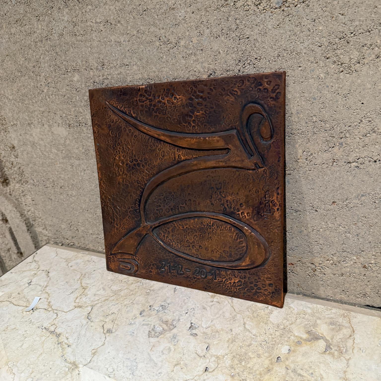 1980er Jahre Abstrakte Wandkunst aus gehämmertem Kupfer (Unbekannt) im Angebot