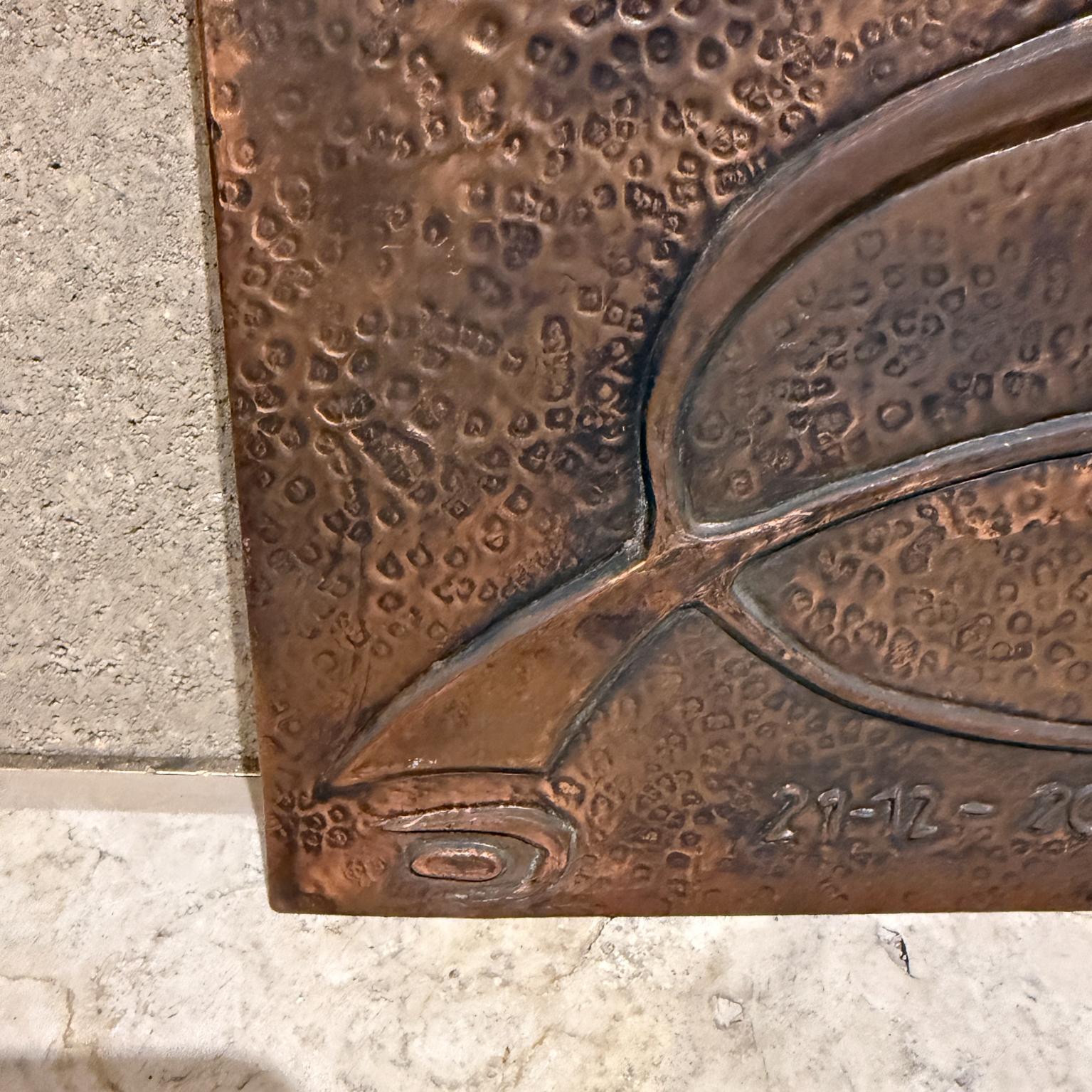 1980er Jahre Abstrakte Wandkunst aus gehämmertem Kupfer im Angebot 1
