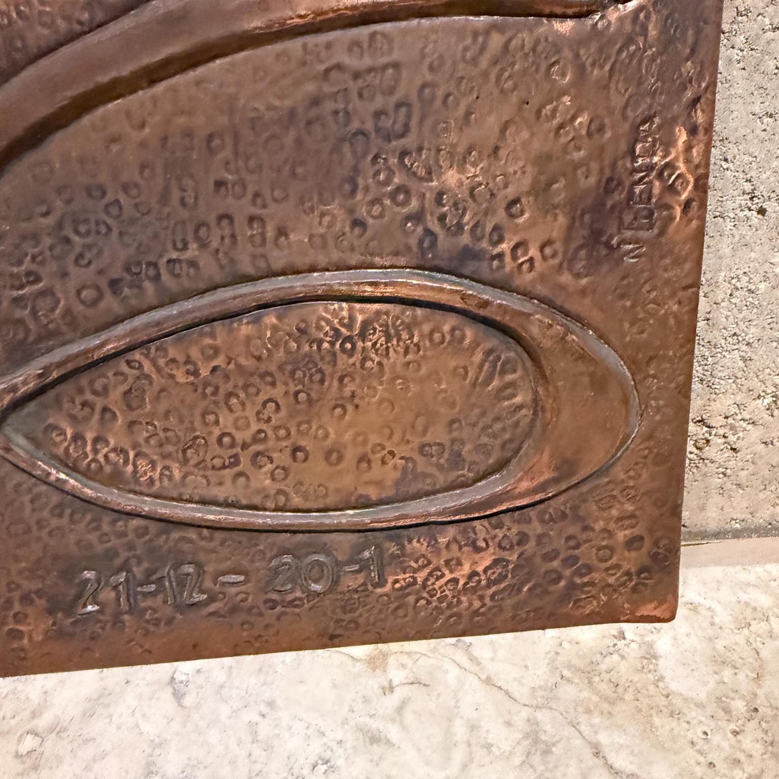 1980er Jahre Abstrakte Wandkunst aus gehämmertem Kupfer im Angebot 2