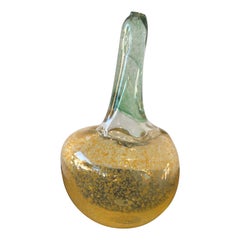 1980s Hand Blown Glass Pumpkin by Stuart Braunstein