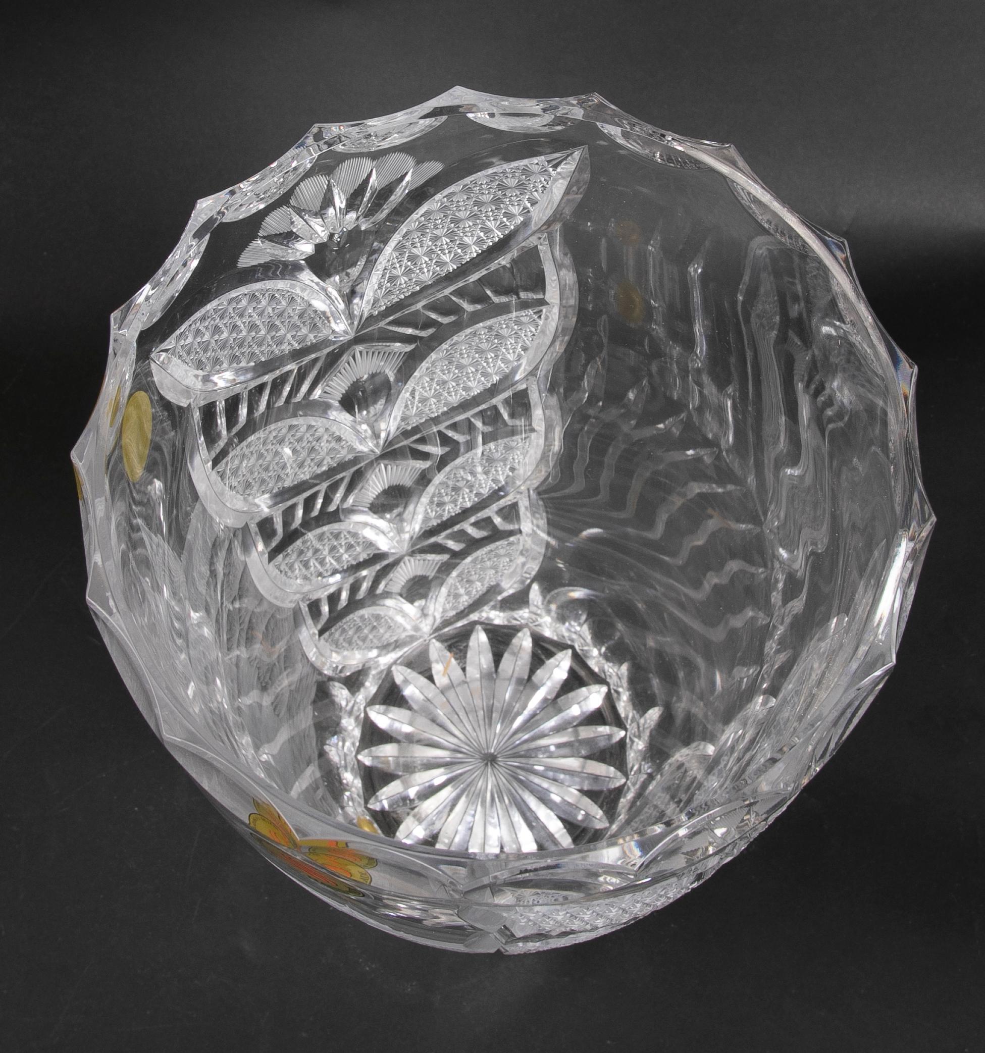 1980s Hand-Carved Bohemian Glass Vase by Ladislav Sevzik  For Sale 7