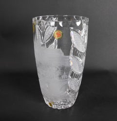 1980s Hand-Carved Bohemian Glass Vase by Ladislav Sevzik