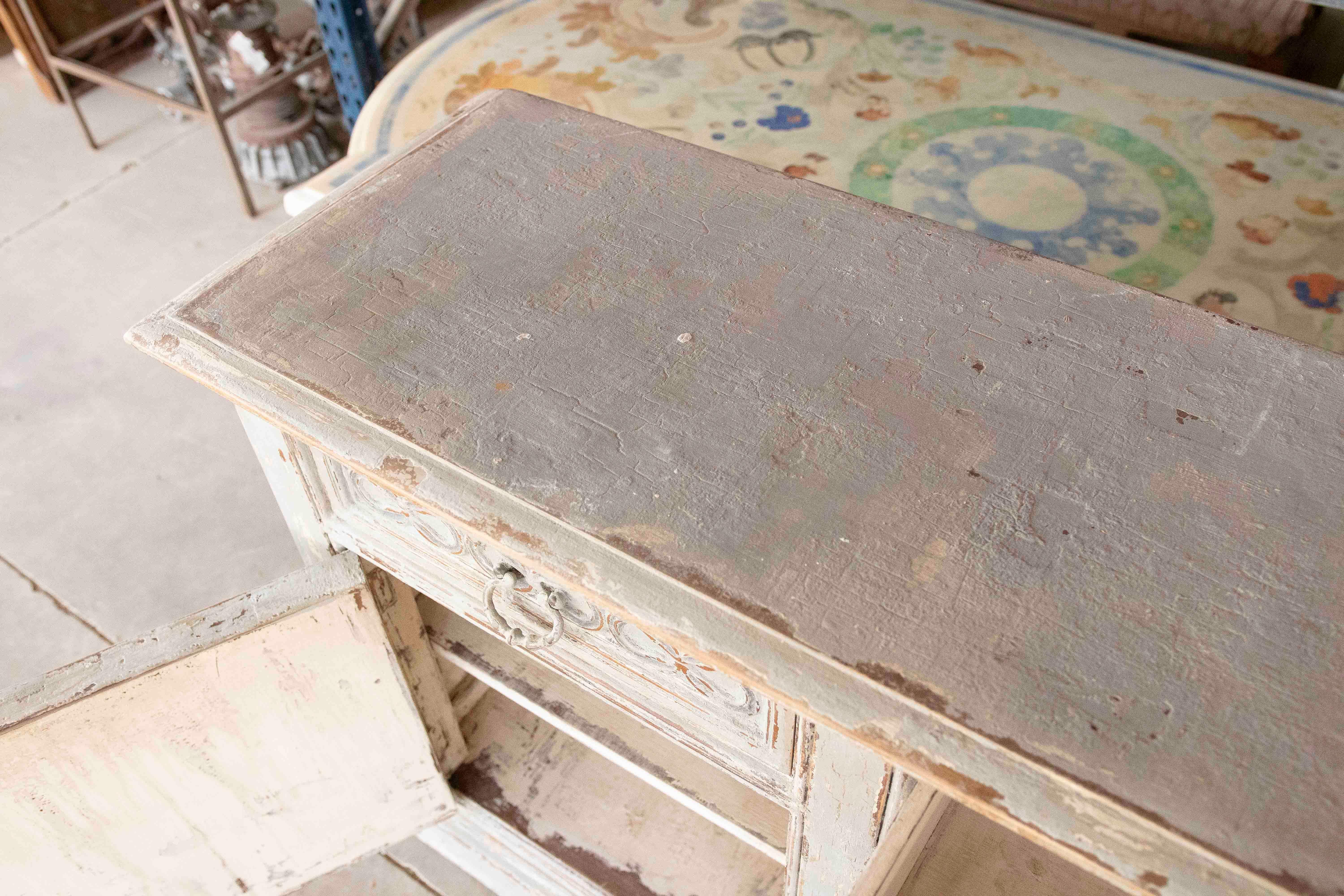1980s Hand-Carved Provençal Sideboard Made of Polychrome Wood with Front Panels For Sale 6