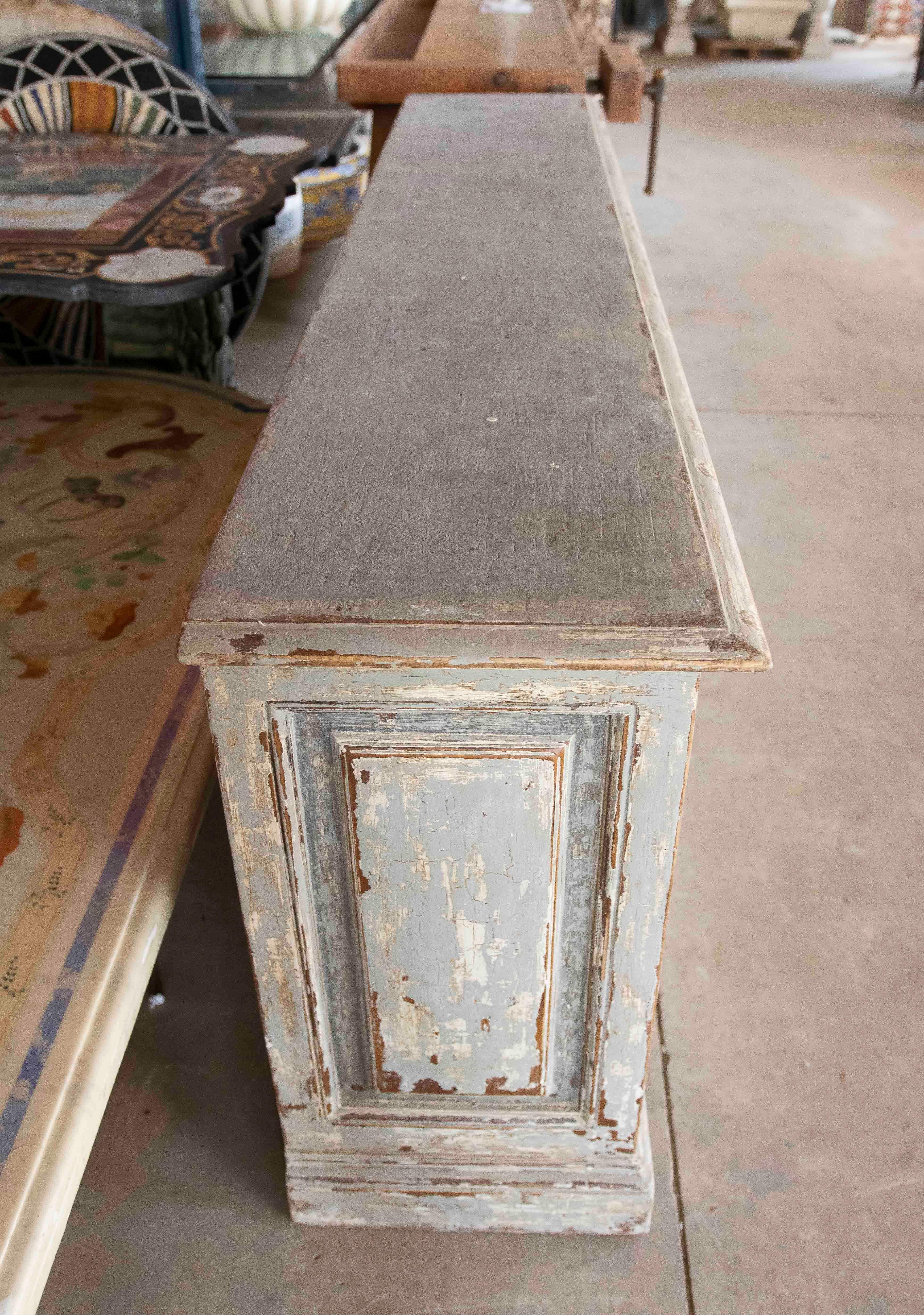 1980s Hand-Carved Provençal Sideboard Made of Polychrome Wood with Front Panels For Sale 10