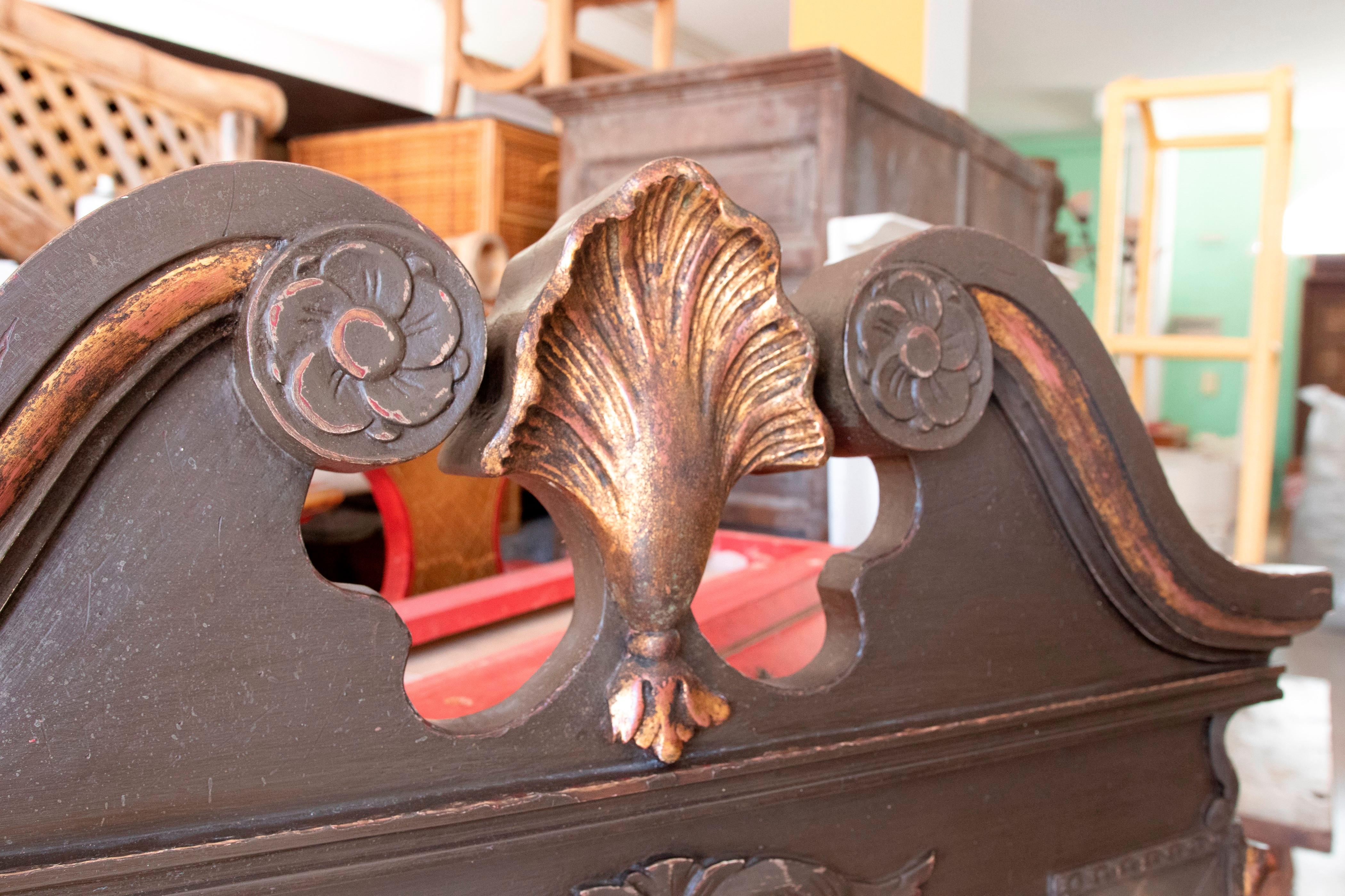 20th Century 1980s Hand Carved Wooden Mirror