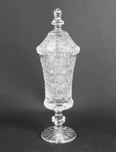 1980's Hand Cut Bohemian Crystal Glass Cup