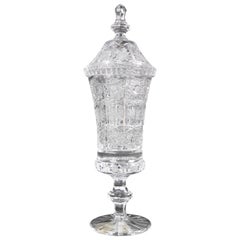 1980's Hand Cut Bohemian Crystal Glass Cup