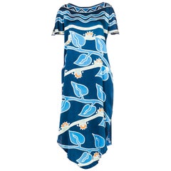 1980s Hand Printed Silk Tunic Dress