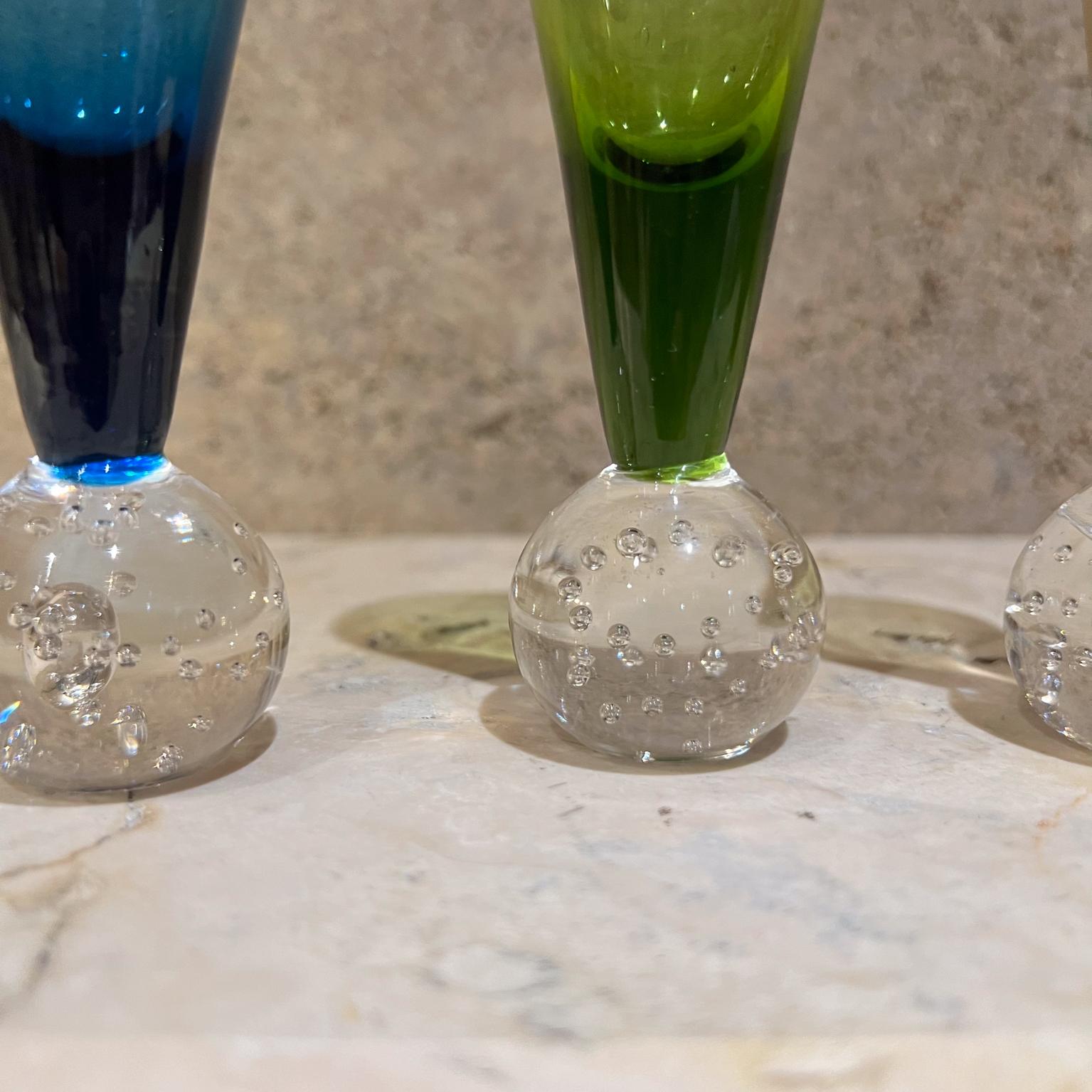 Late 20th Century 1980s Handblown Fancy Color Tequila Shot Glasses