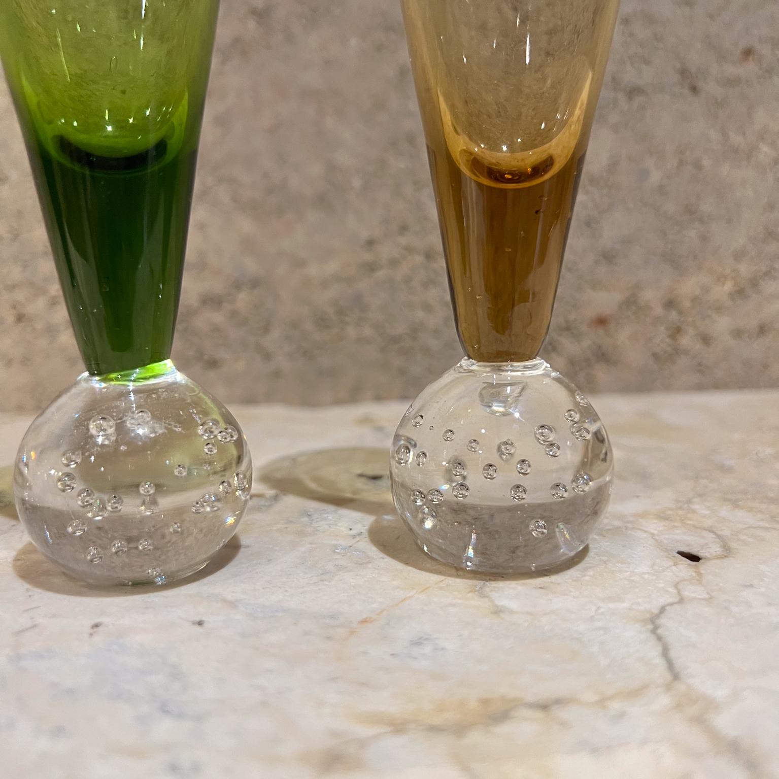Art Glass 1980s Handblown Fancy Color Tequila Shot Glasses