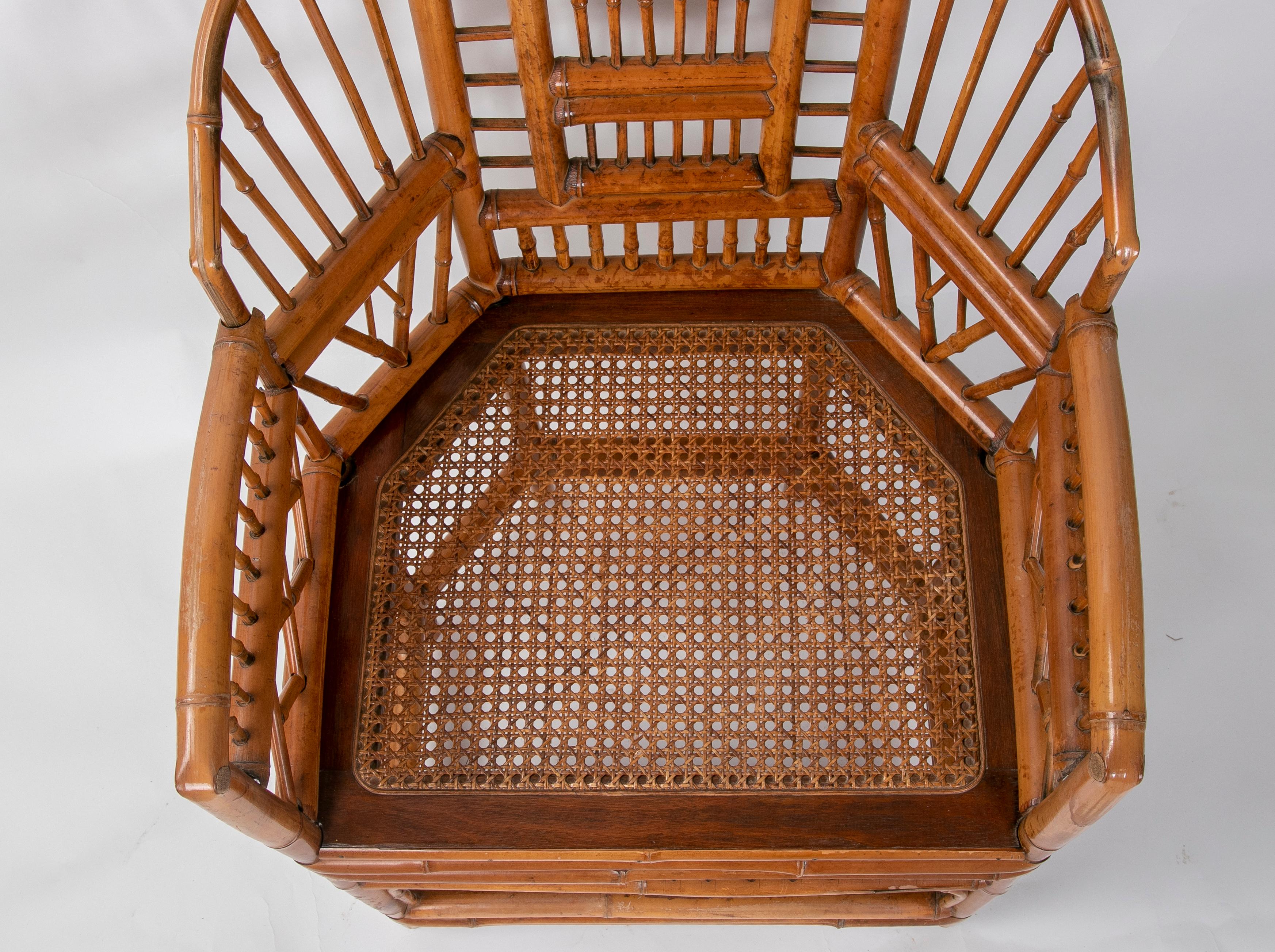 1980s Handmade Bamboo Chair in Oriental Style 2