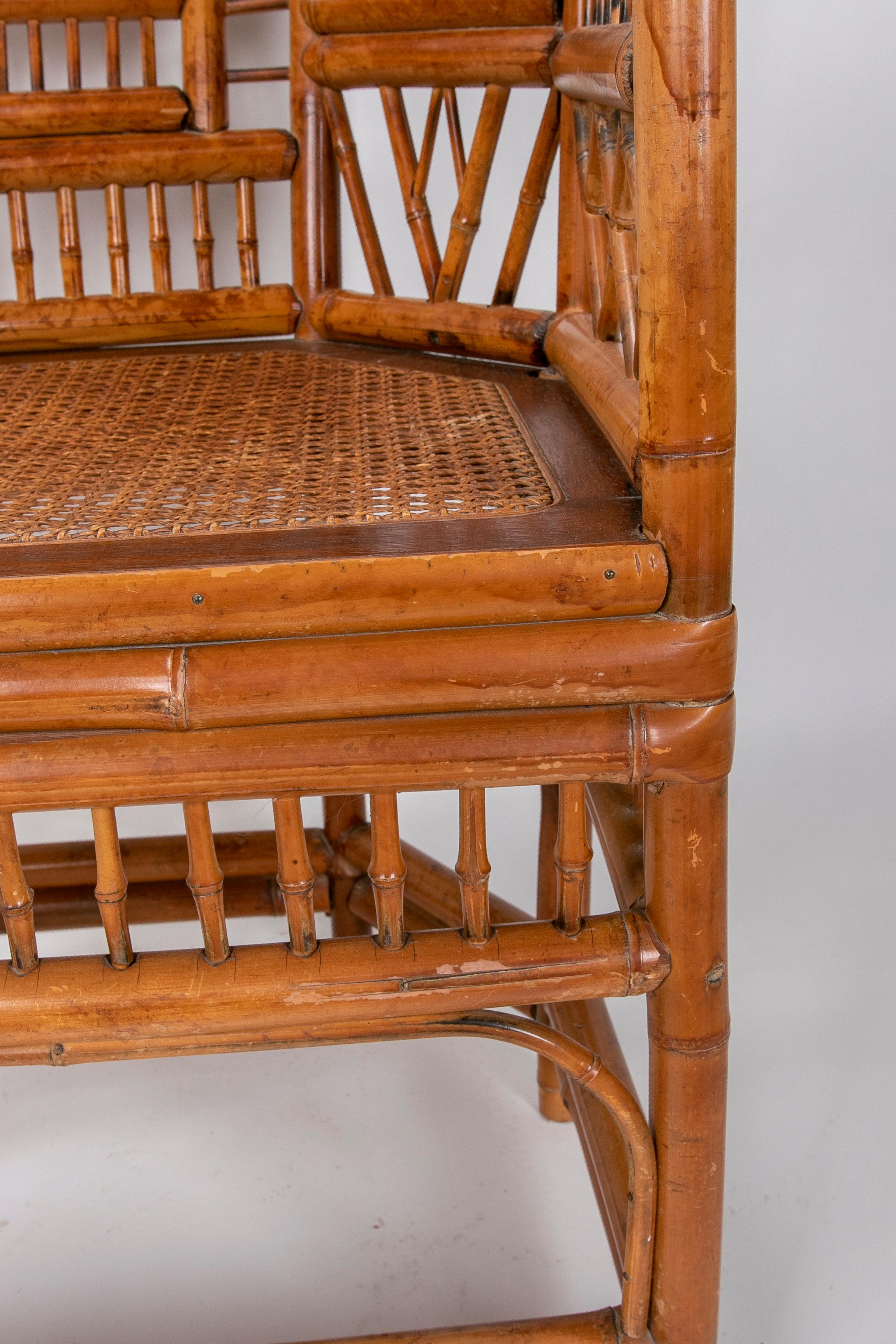 1980s Handmade Bamboo Chair in Oriental Style 6