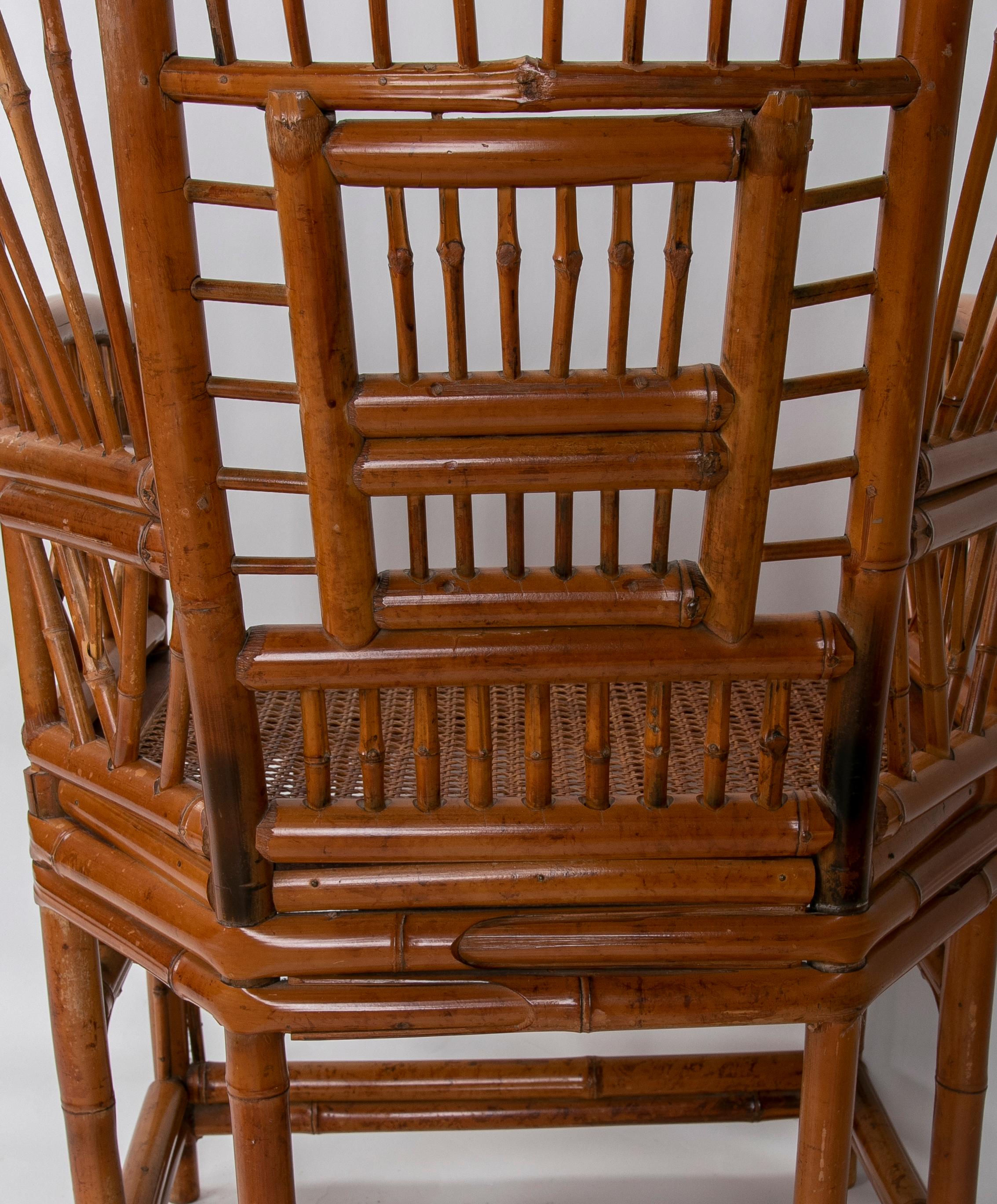 1980s Handmade Bamboo Chair in Oriental Style 9