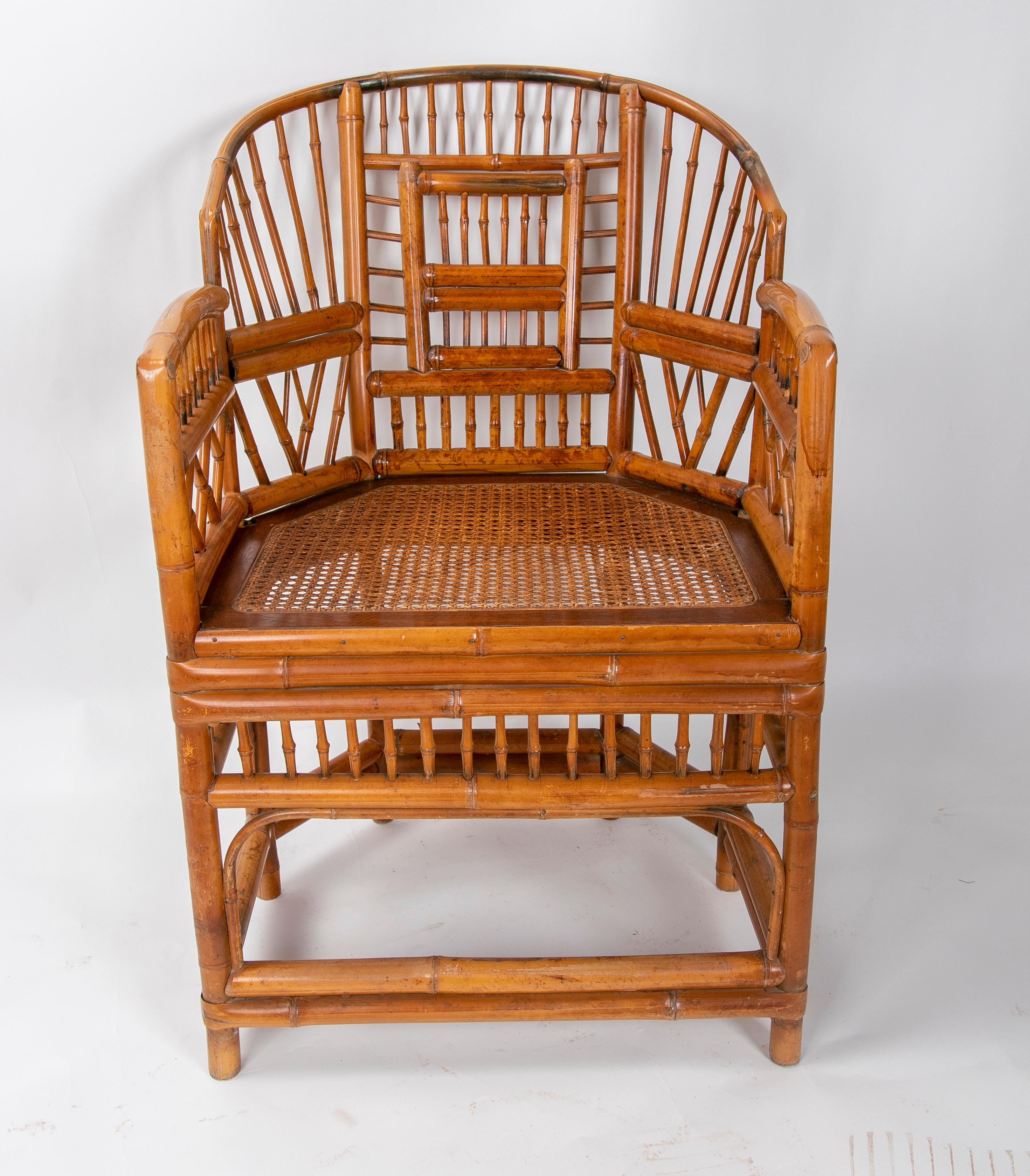 1980s handmade bamboo chair in Oriental style.

 