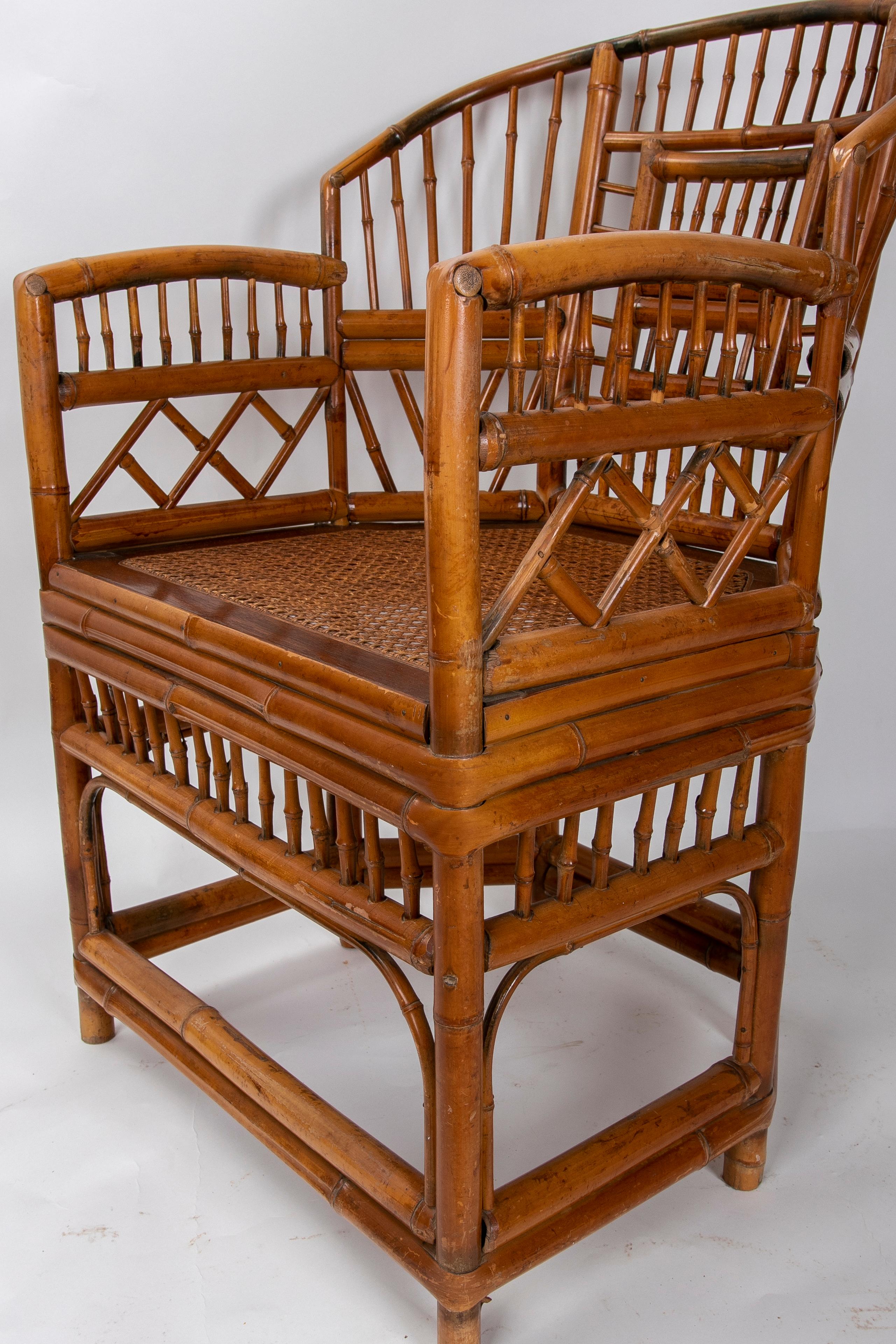 1980s Handmade Bamboo Chair in Oriental Style In Good Condition In Marbella, ES