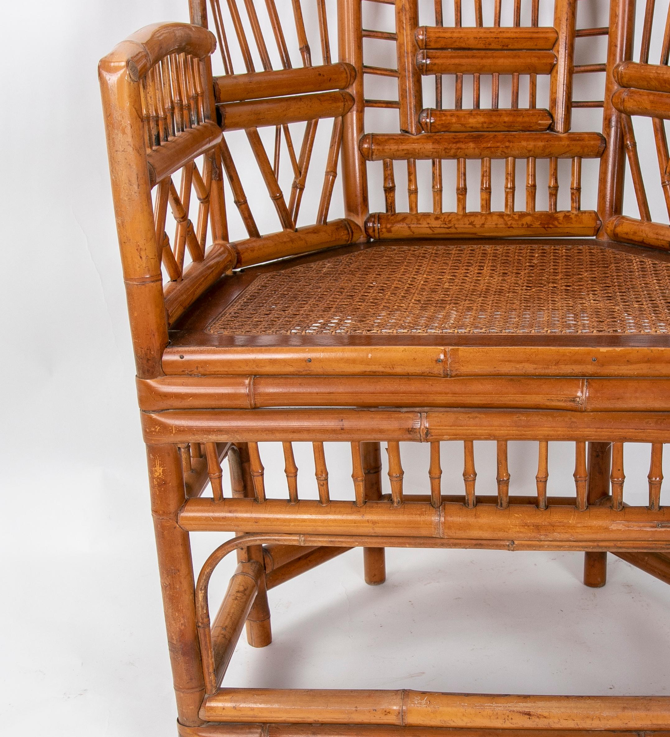 1980s Handmade Bamboo Chair in Oriental Style 1