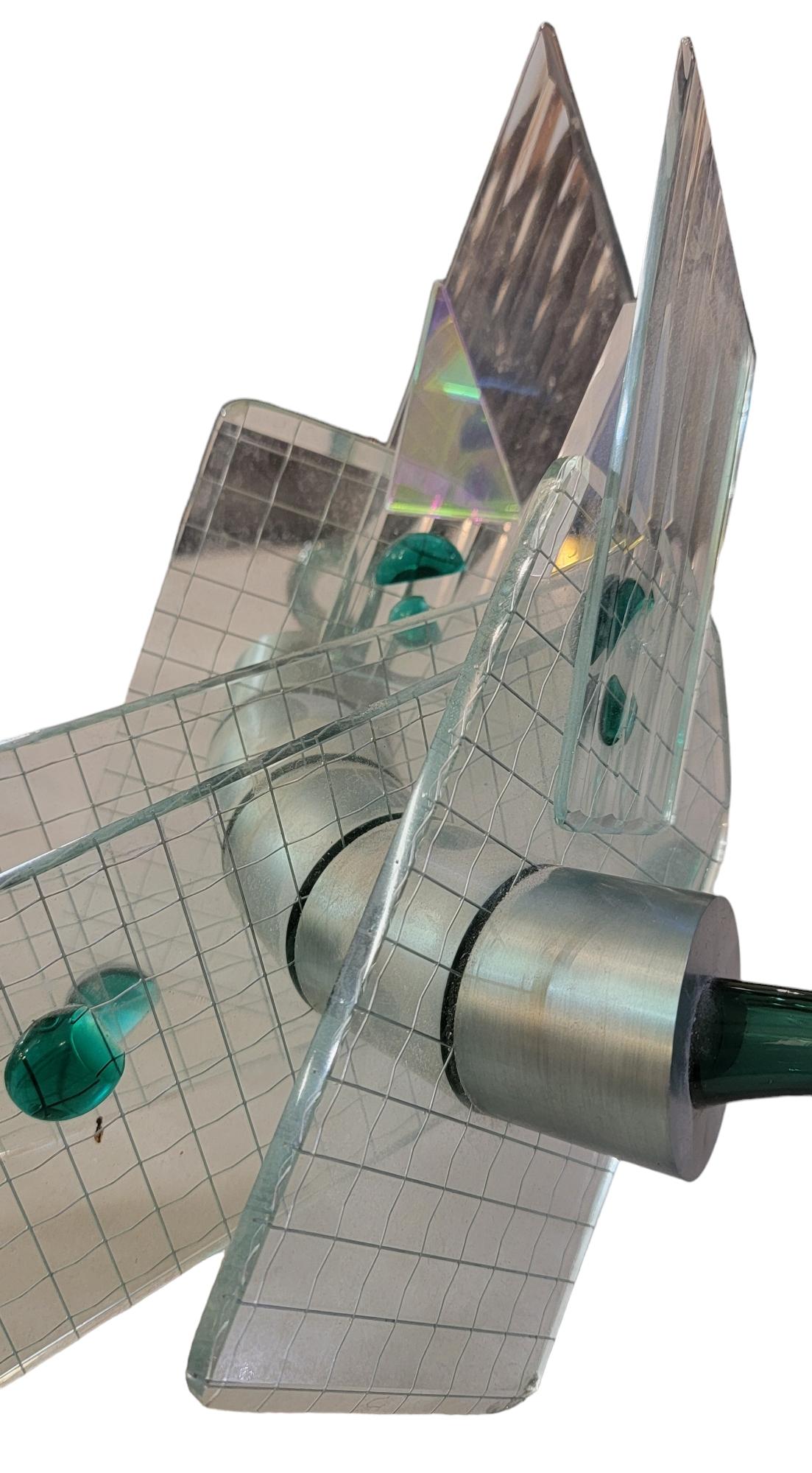 1980s Handmade Custom Glass Locust Sculpture For Sale 1