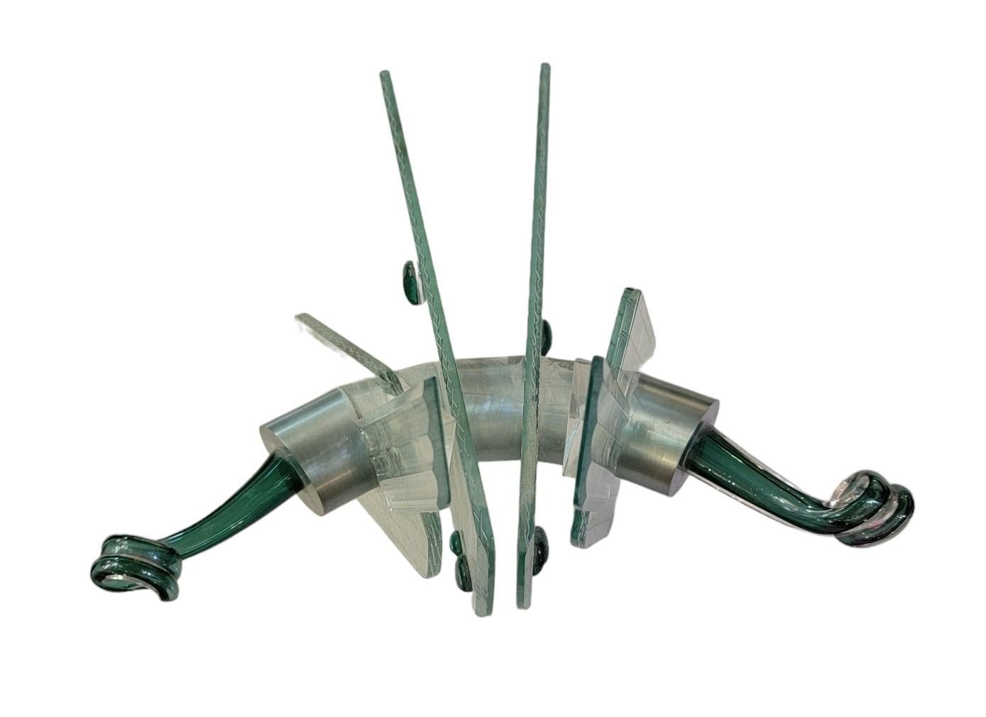 1980s Handmade Custom Glass Locust Sculpture For Sale 3