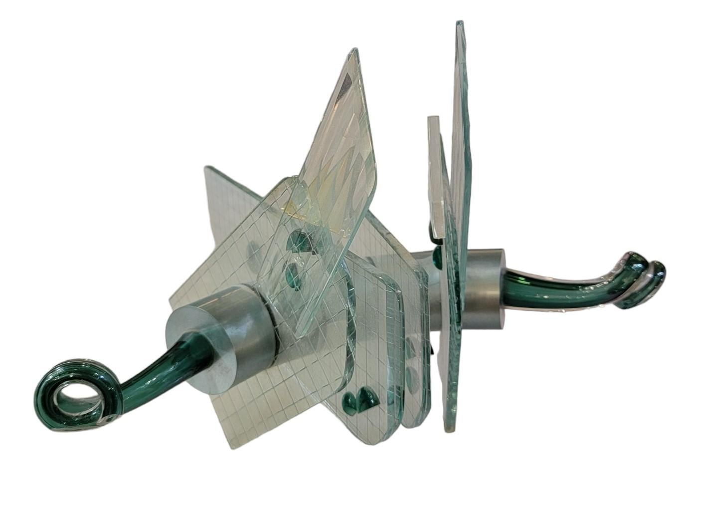 1980s Handmade Custom Glass Locust Sculpture For Sale 4