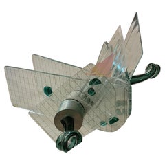 Sculpture de Locust en verre faite à la main des années 1980