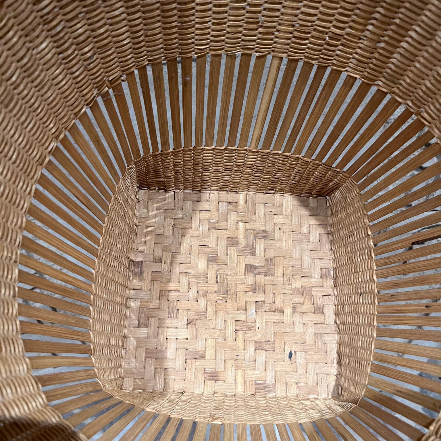 Late 20th Century 1980s Handmade Large Modernist Woven Basket For Sale