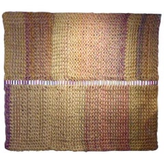1980s Handwoven Sisal and Silk Custom Wall Hanging