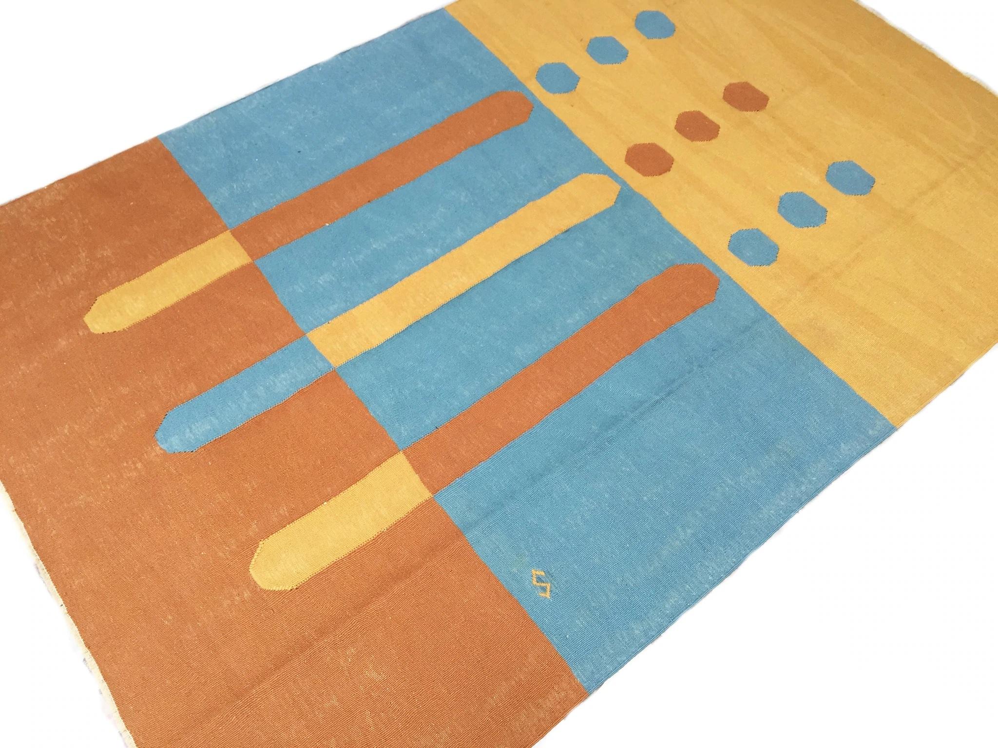 1980s, Handwoven Turkish Modern Design Flatweave Rug For Sale at 1stDibs