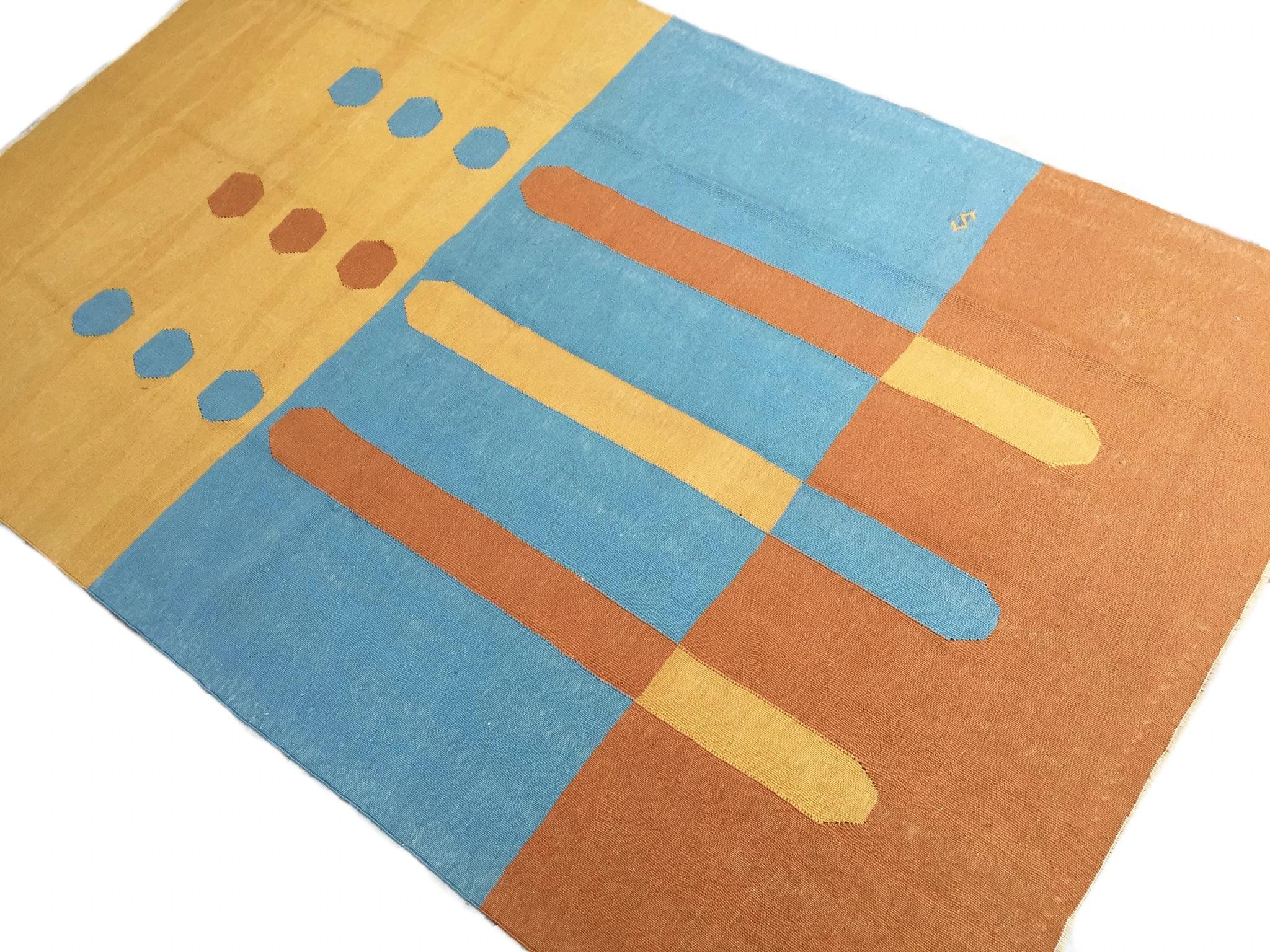 1980s, Handwoven Turkish Modern Design Flatweave Rug For Sale at 1stDibs