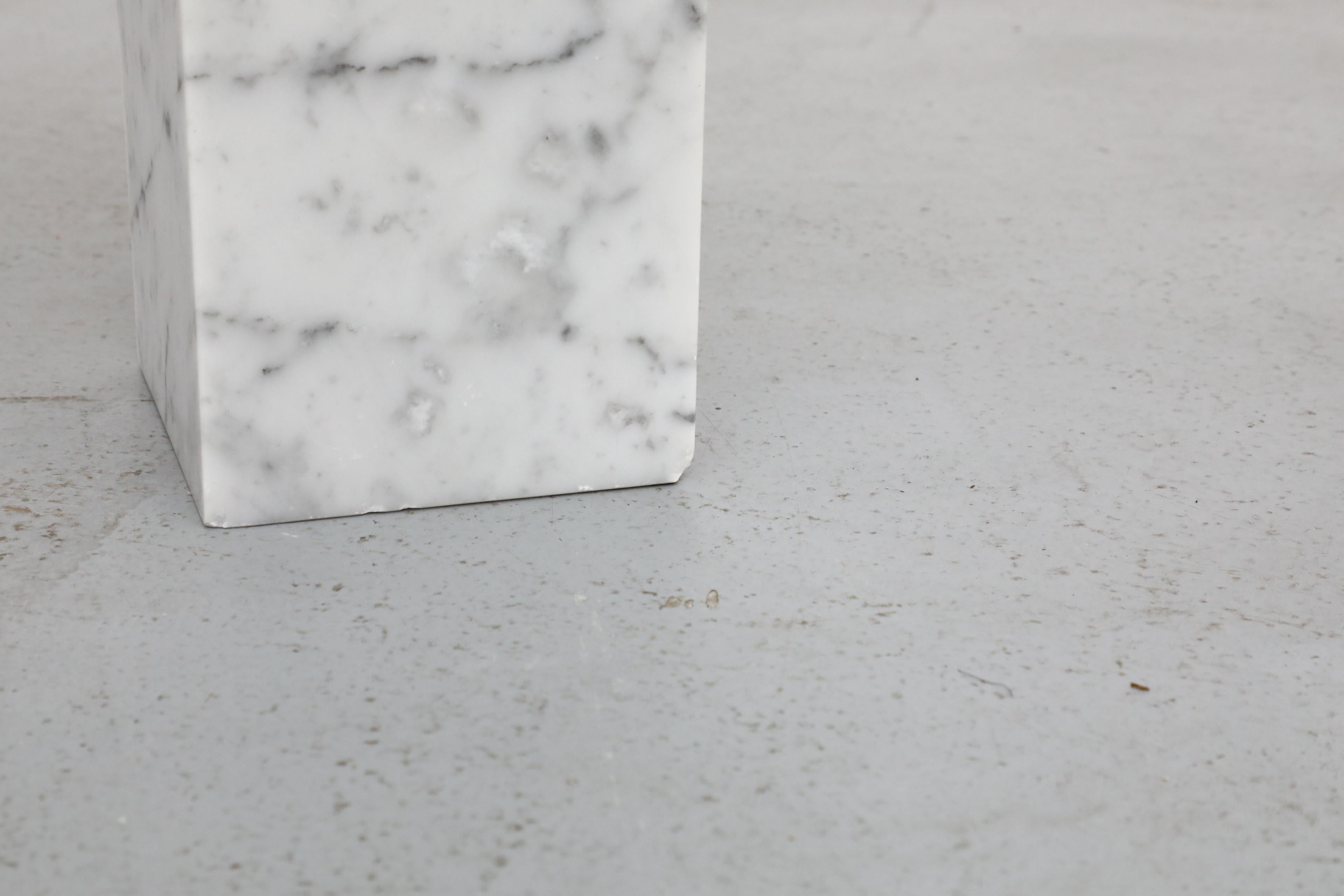 Mesa baja de mármol de Carrara y cristal 'KW-1' de Hank Kwint para Metaform, años 80 en venta 4