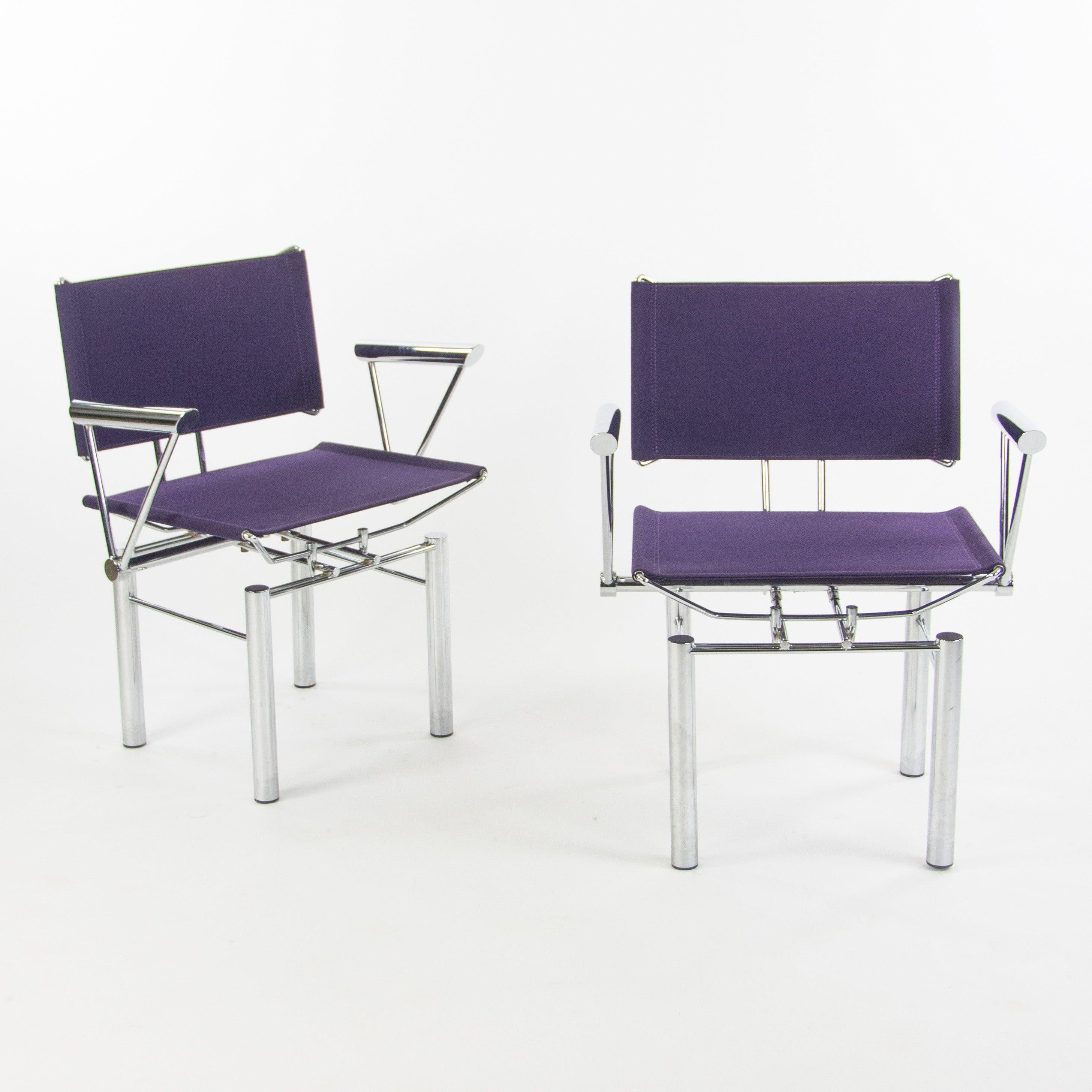 1980s Hans Ullrich Bitsch for Kusch+Co Dining Side Chairs Purple Fabric Pair For Sale 4