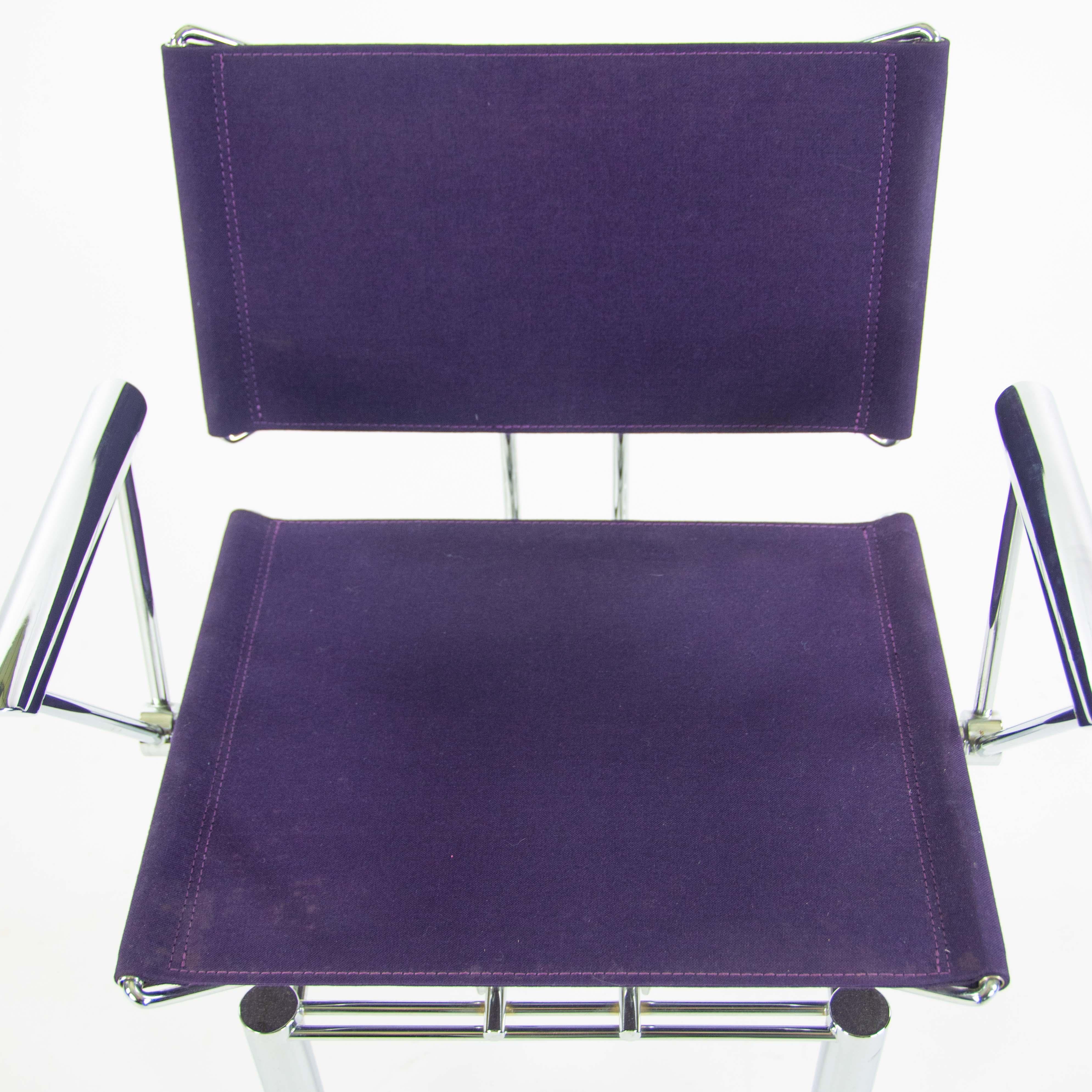 1980s Hans Ullrich Bitsch for Kusch+Co Dining Side Chairs Purple Fabric Pair For Sale 5