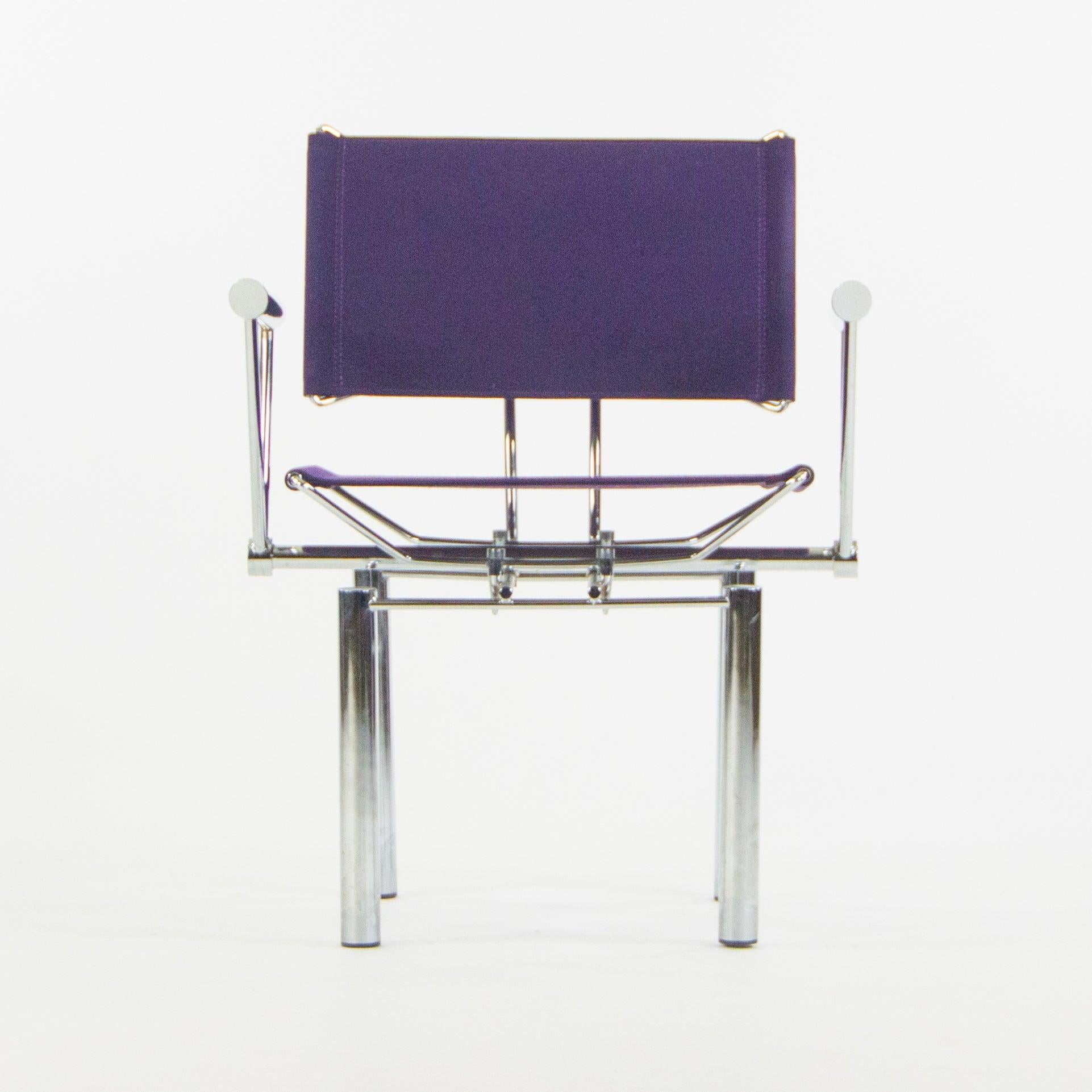 Listed for sale are a pair of 1980's Hans Ullrich Bitsch for Kusch+Co purple fabric dining chairs from the 8600 series. They are constructed from beautifully chromed steel with intricate detail work. 
You will receive the exact pair shown in photos.