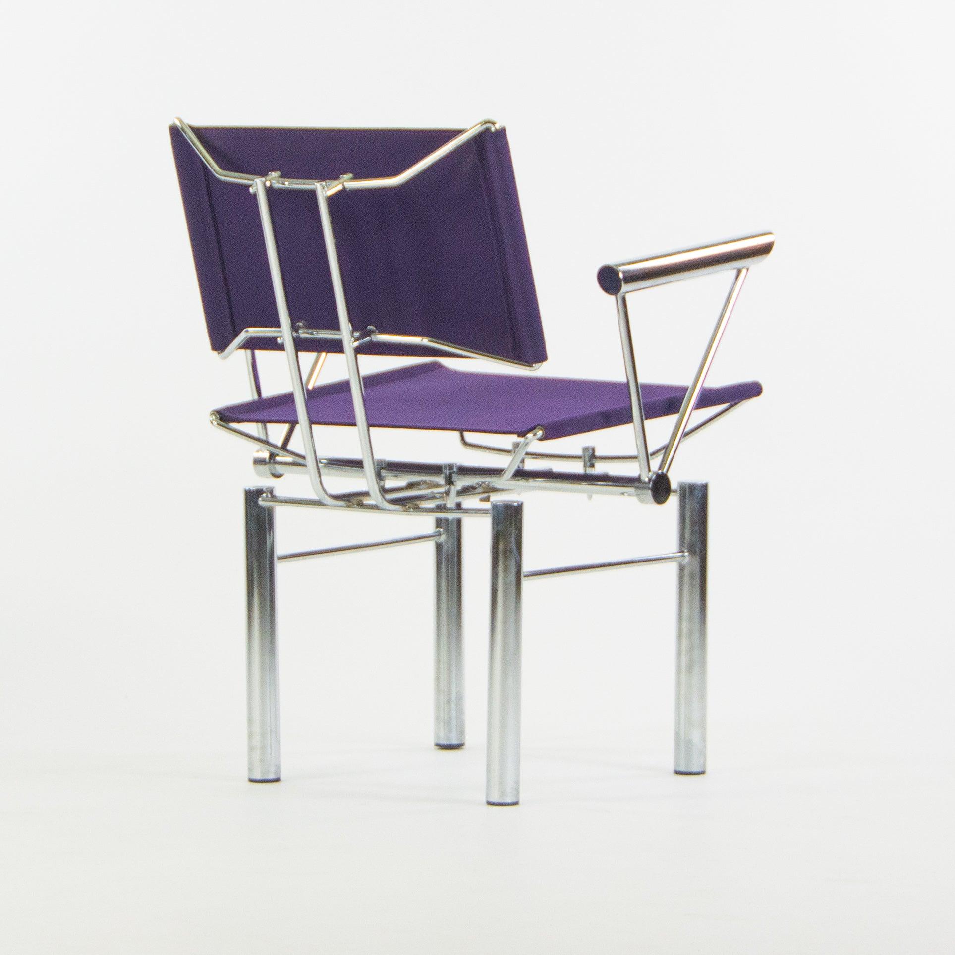 1980s Hans Ullrich Bitsch for Kusch+Co Dining Side Chairs Purple Fabric Pair In Good Condition For Sale In Philadelphia, PA