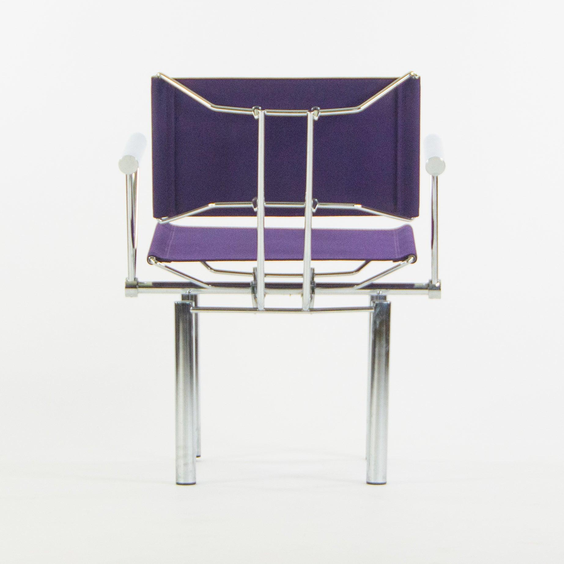 Late 20th Century 1980s Hans Ullrich Bitsch for Kusch+Co Dining Side Chairs Purple Fabric Pair For Sale