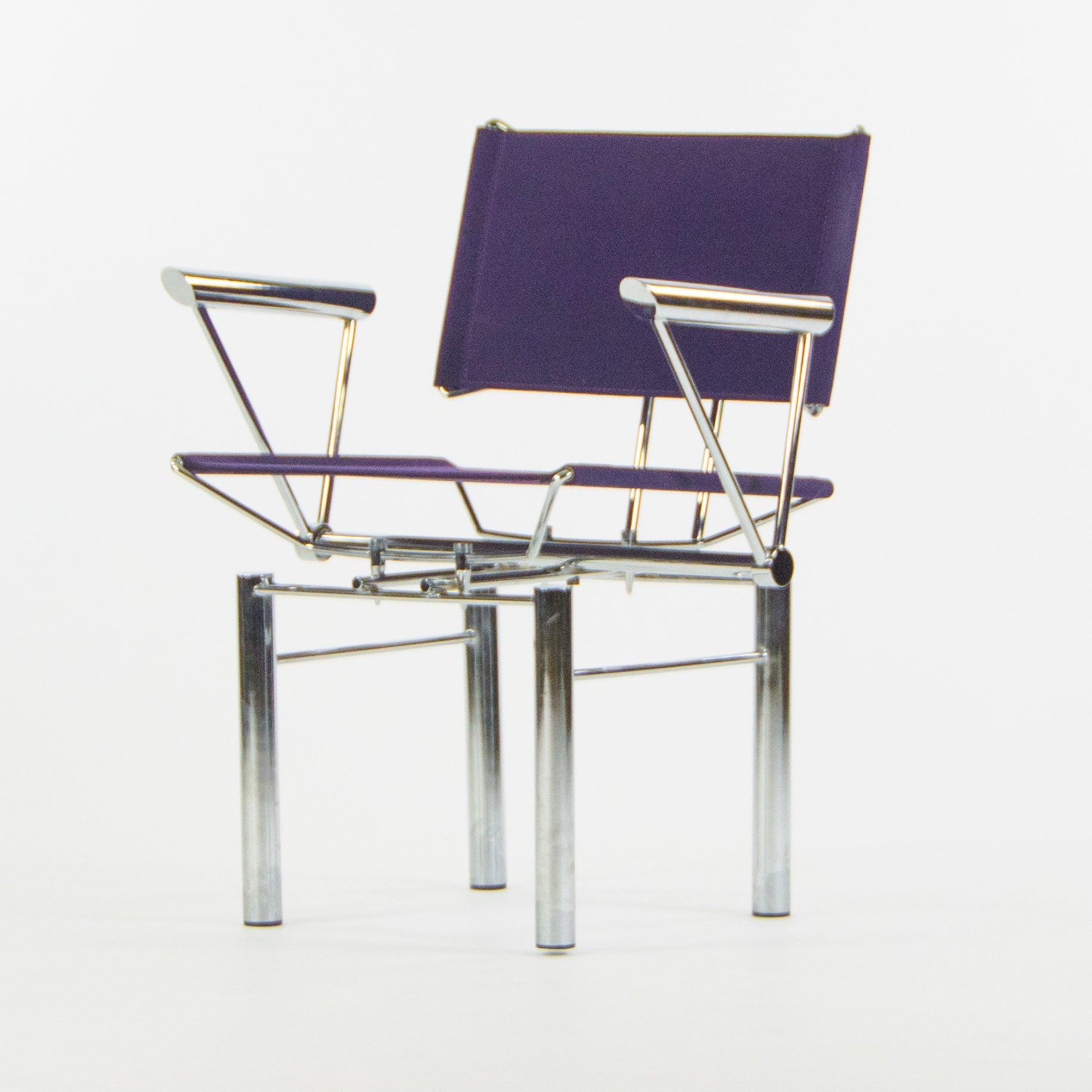 1980s Hans Ullrich Bitsch for Kusch+Co Dining Side Chairs Purple Fabric Pair For Sale 2