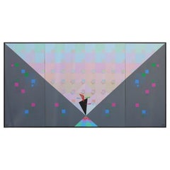 1980s Hard Edge Abstract Painting