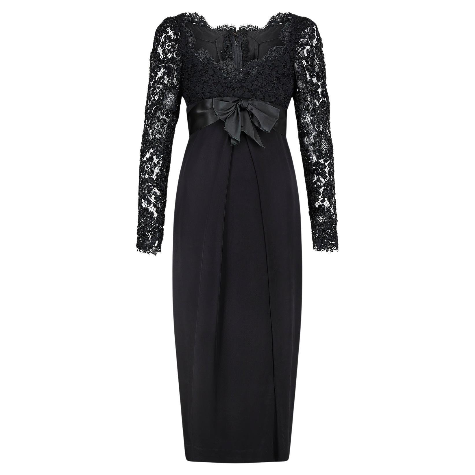 Robe de cocktail Hardy Amies Couture des années 1980