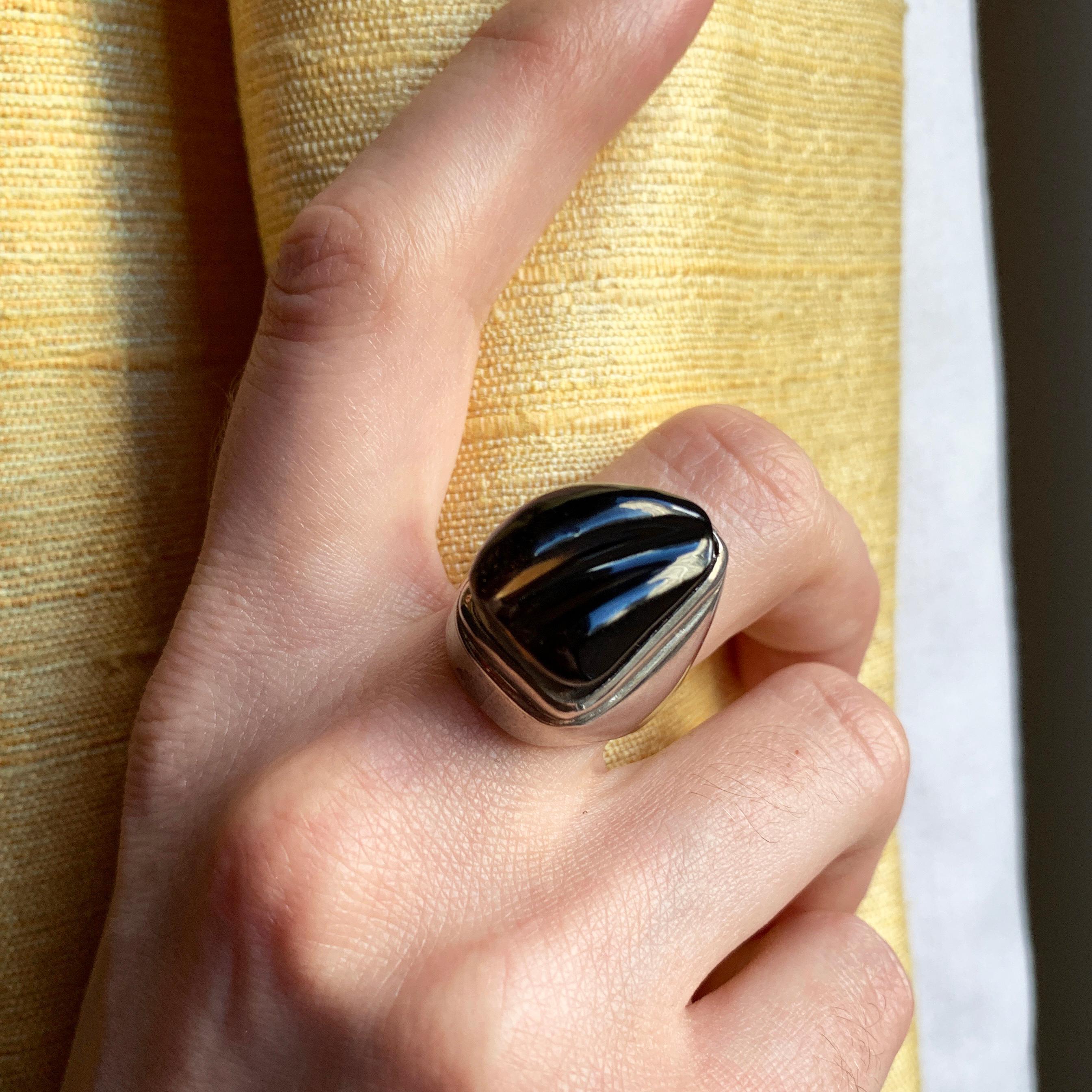1980s Haroldo Burle Marx, Forma Livre Smoky Quartz and Silver Ring In Excellent Condition In New York, NY