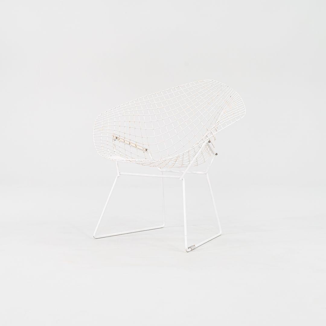 1980s Harry Bertoia for Knoll Diamond Lounge Chair in White For Sale 4