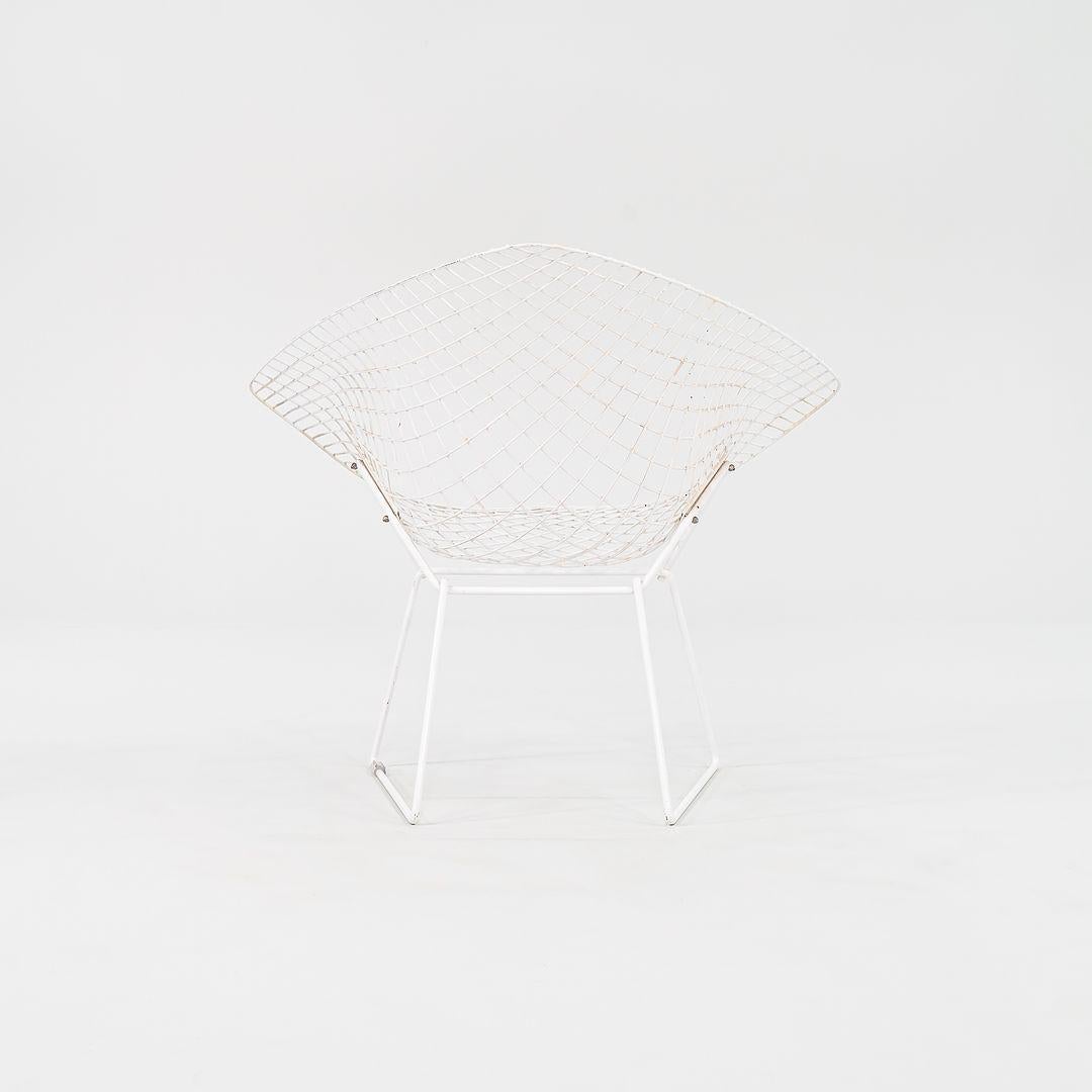 1980s Harry Bertoia for Knoll Diamond Lounge Chair in White For Sale 5