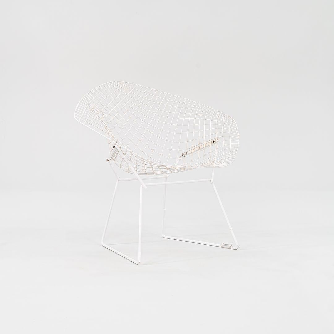 1980s Harry Bertoia for Knoll Diamond Lounge Chair in White In Good Condition For Sale In Philadelphia, PA