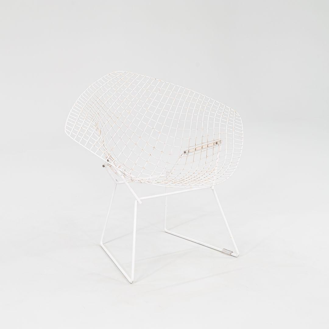 Late 20th Century 1980s Harry Bertoia for Knoll Diamond Lounge Chair in White For Sale