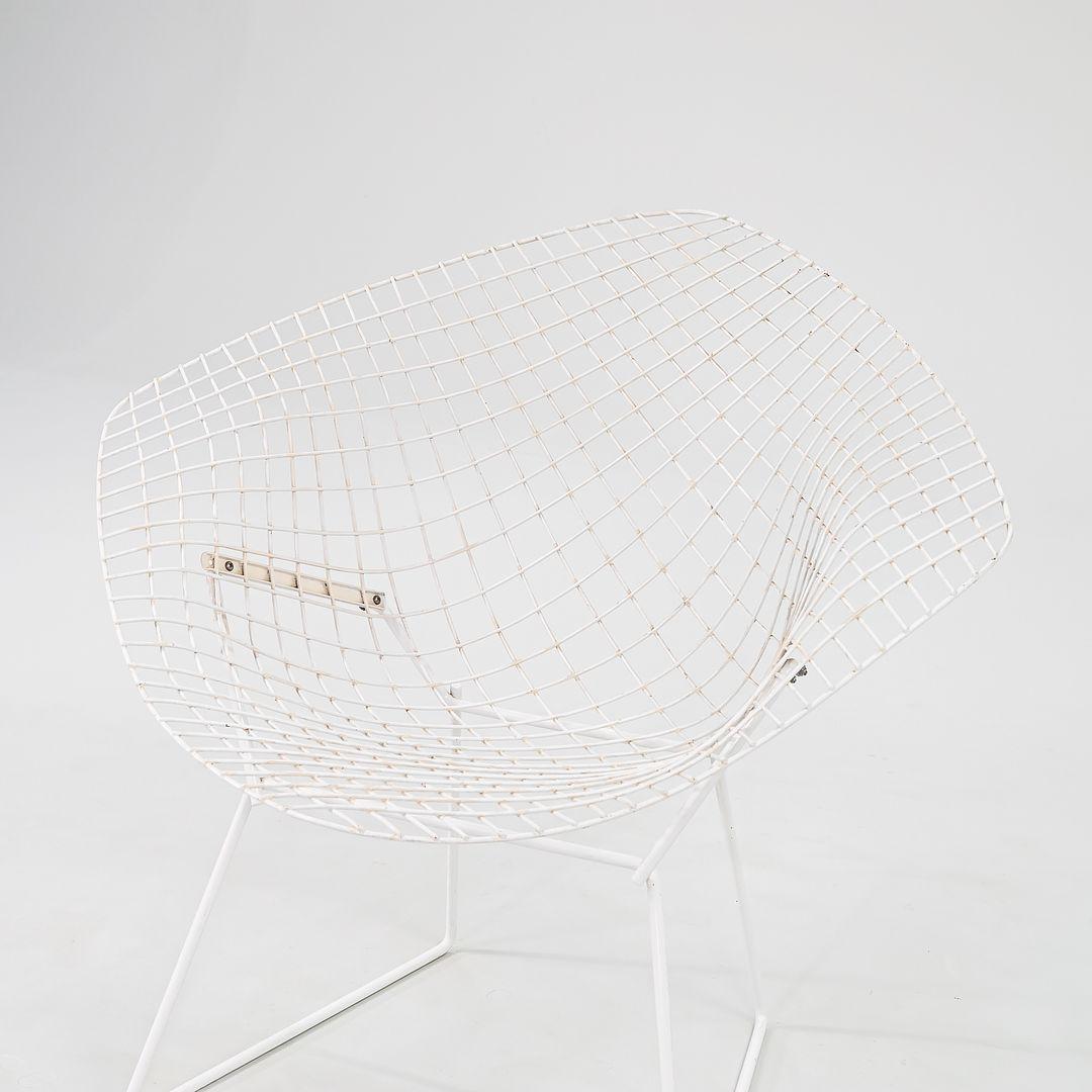 Steel 1980s Harry Bertoia for Knoll Diamond Lounge Chair in White For Sale