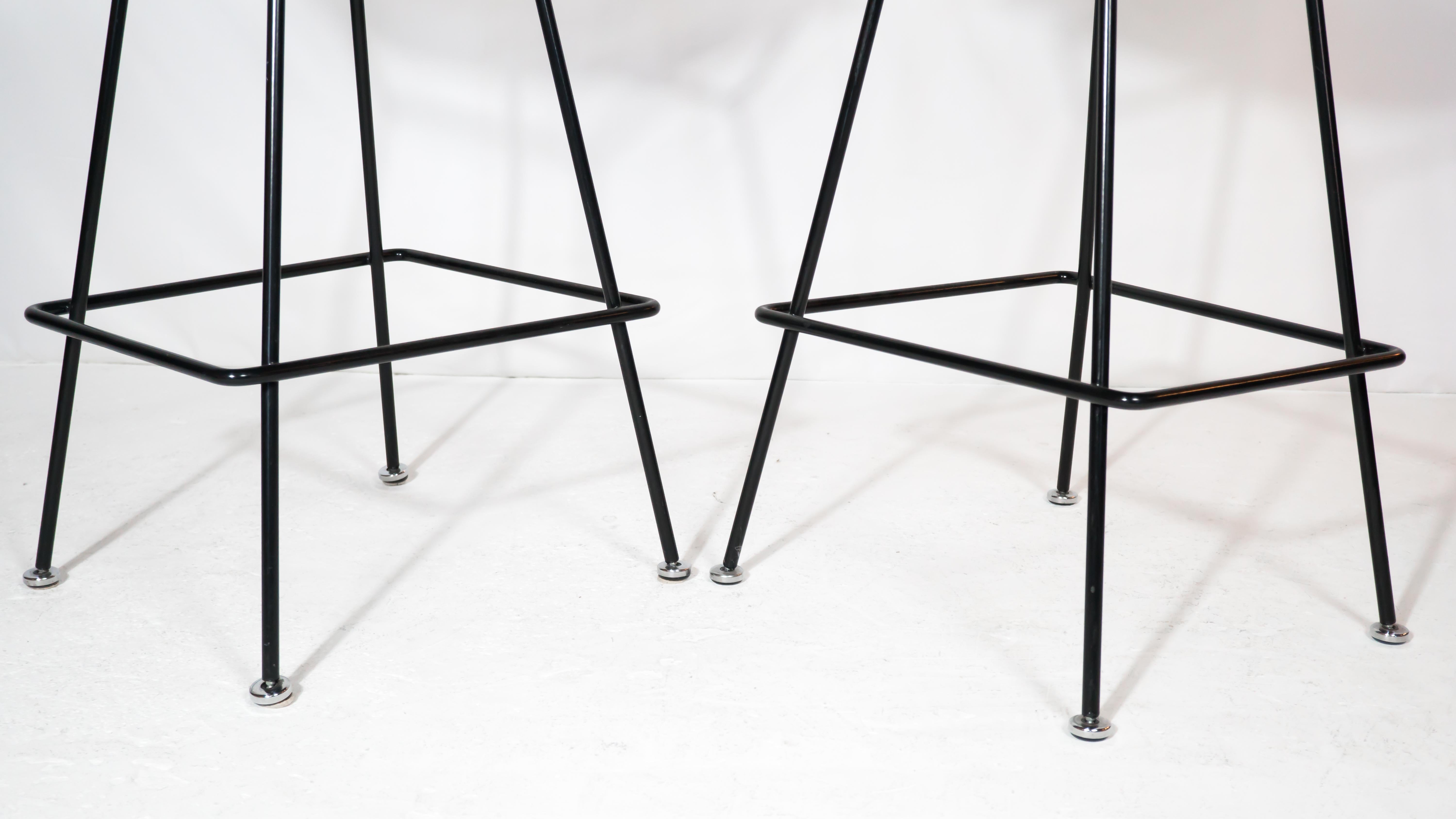 1980s Harry Bertoia for Knoll International Bar Stools With Original Cushion  For Sale 1