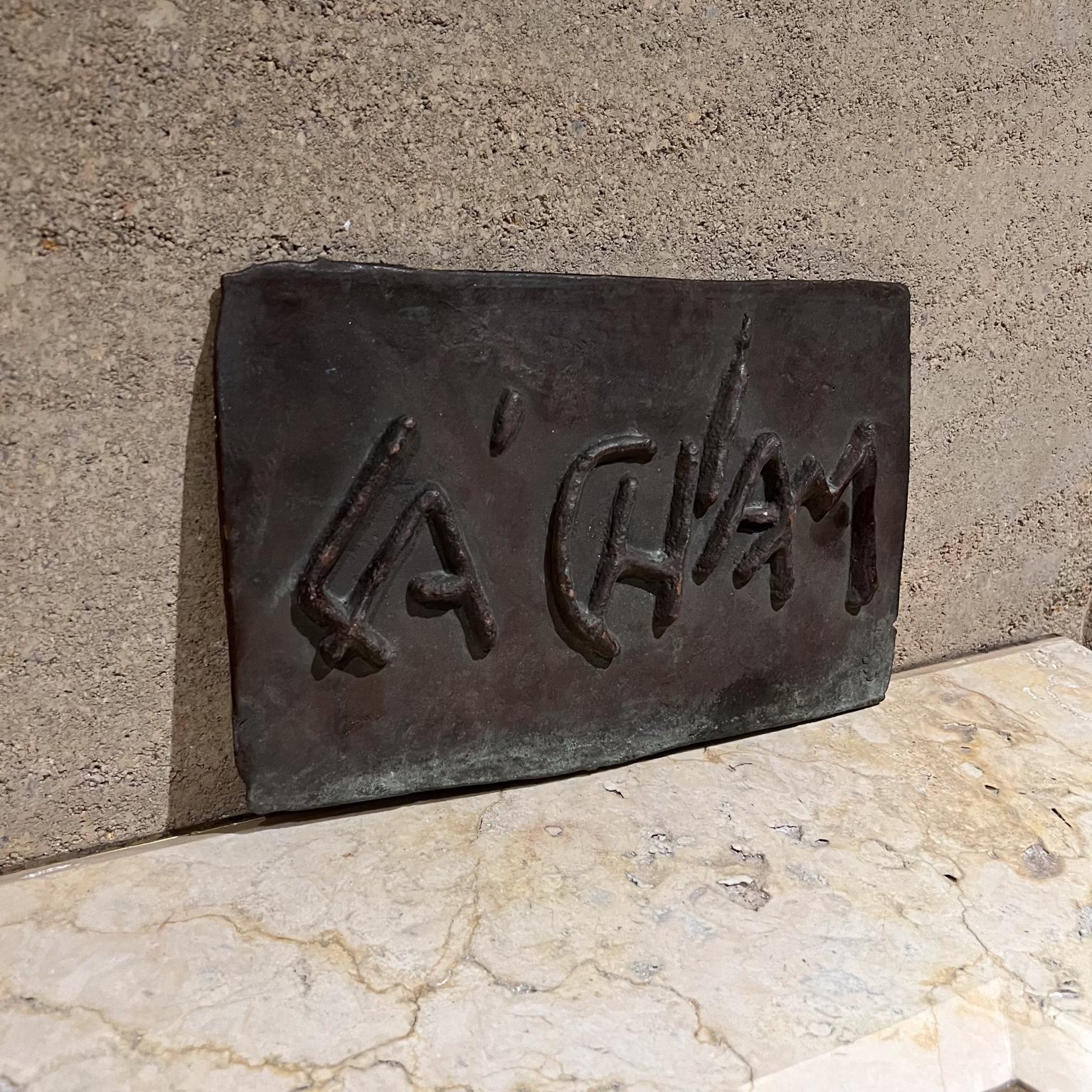 Messicano Scultura da parete in bronzo pesante degli anni '80 L'Chaim in vendita