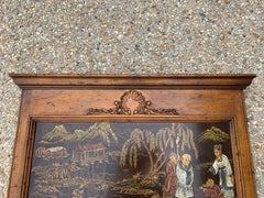 1980s Henredon Chinoiserie Trumeau Mirror